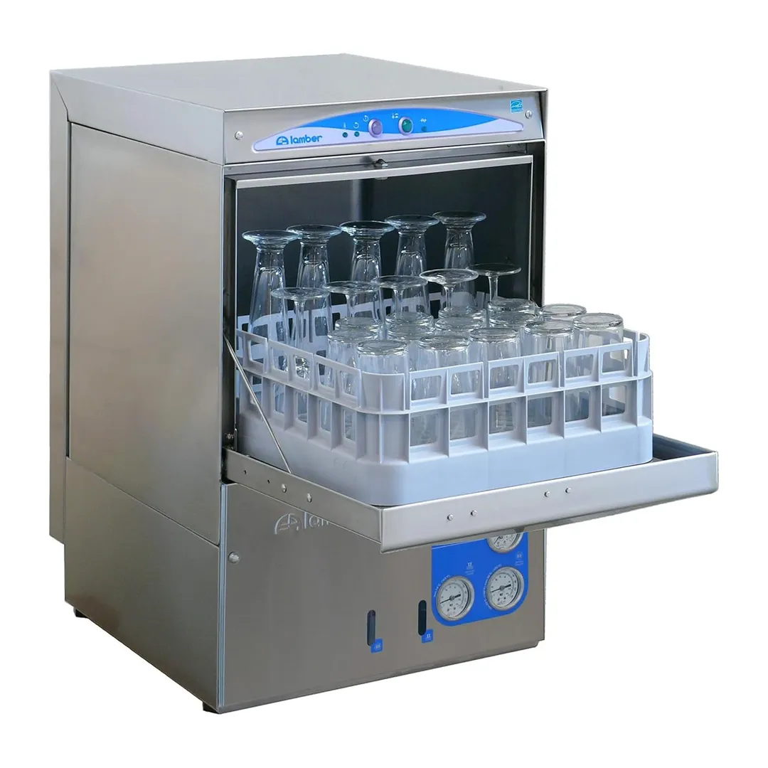 Eurodib DSP3 Lamber 18" High Temp Undercounter Glasswasher, 30 Racks/Hr, Gravity Drain