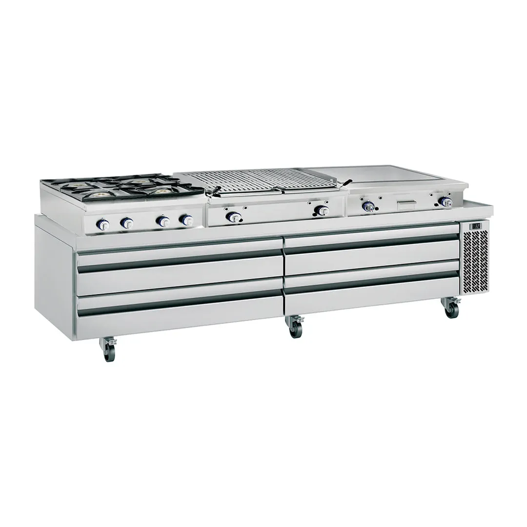 Infrico USA IUC-MSG96 97" 4 Drawers Refrigerated Chef Base w/ Marine Edge, 20.6 cu. ft.