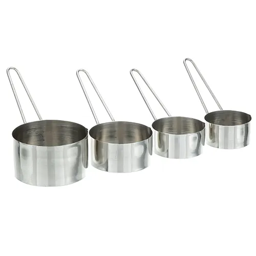 AllPoints 1371387 Measuring Cup Set, Steel Cups 1 Cup, 1/2 Cup, 1/3 Cup, 1/4 Cup