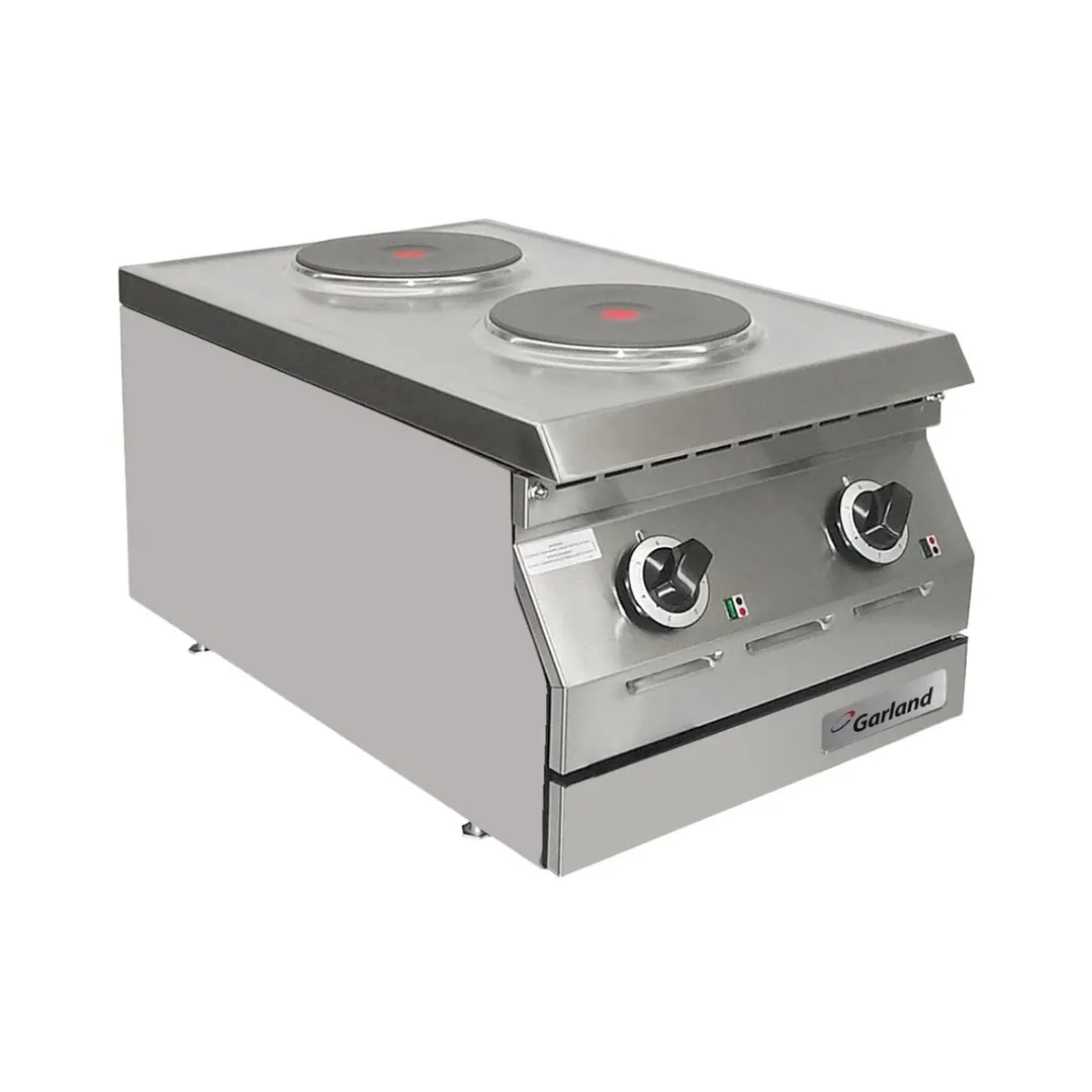 Garland US Range ED-15HSE 15" Designer Series Electric Countertop Hotplate w/ (2) Solid Burners, Manual Controls, 5.2 kW