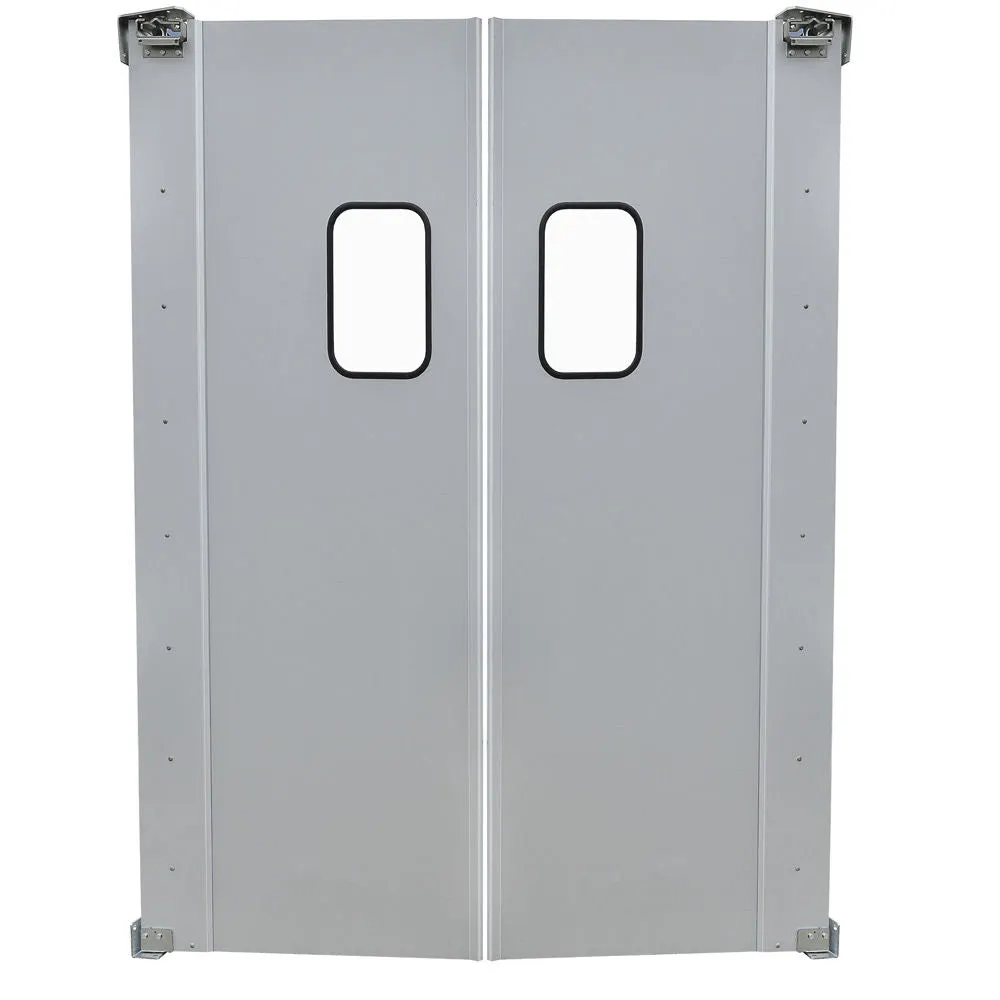 Prepline PTD6084 Traffic Door - 60" x 84" Single Panel, 9" x 14" Window, 0.063" Anodized Aluminum