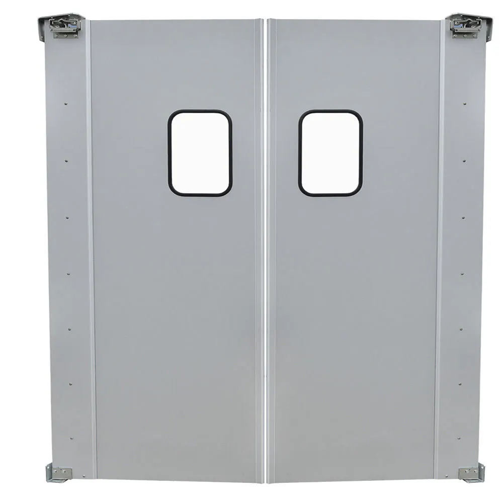 Prepline PTD7284 Traffic Door, 72" x 84", 9" x 14" Window, 0.063" Anodized Aluminum, Reversible, Spine