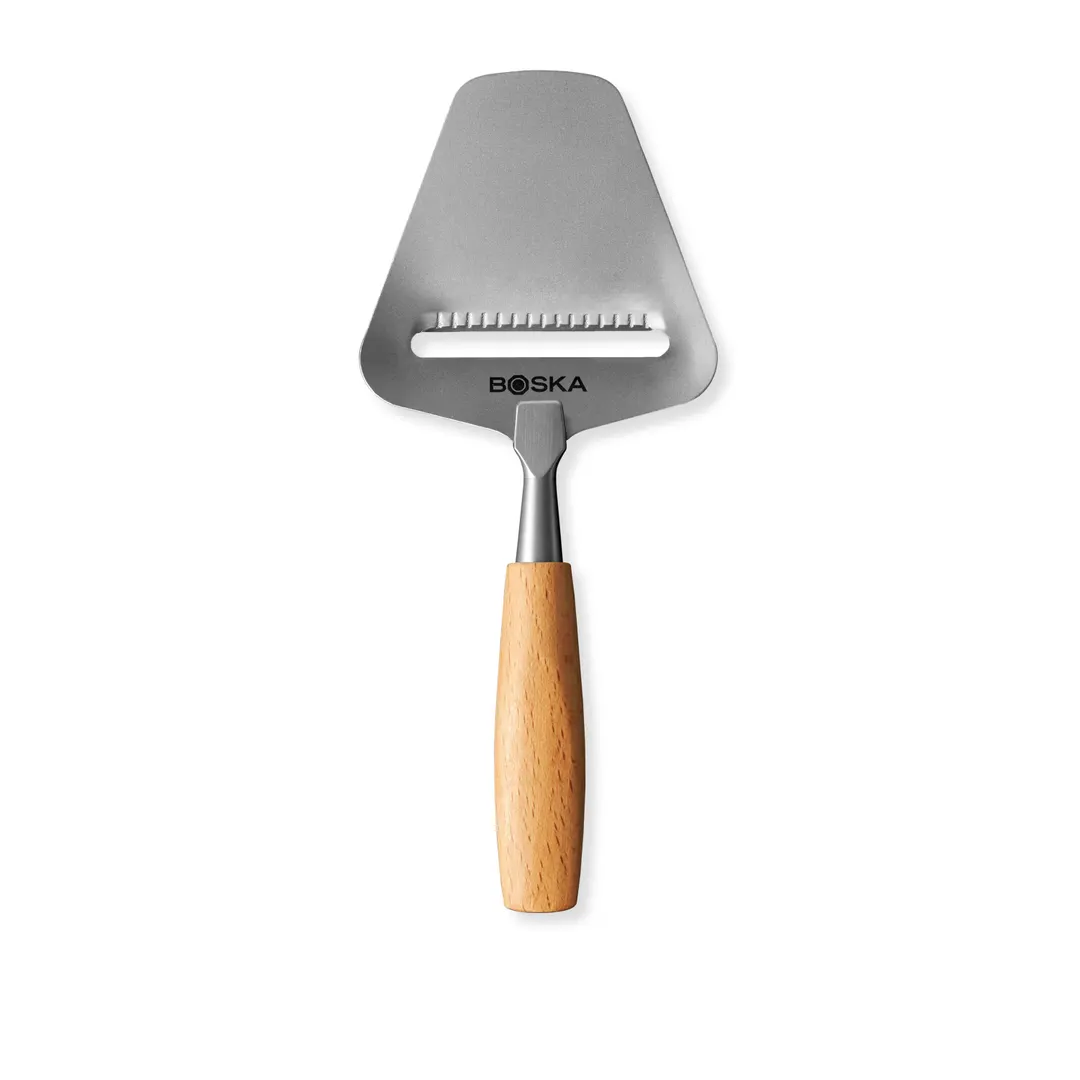 Boska 306917 Cheese Slicer Amigo Mini, 4.53"W x 2.17"D x 0.39"H Handheld, Wood Handle, Steel Blade