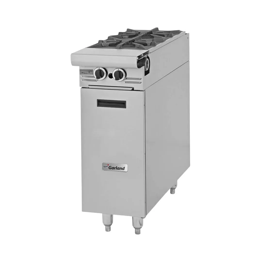 Garland US Range M4S Gas 17" Heavy Duty Range w/ (2) Open Burners, (1) Cabinet Base, 70.000 BTU