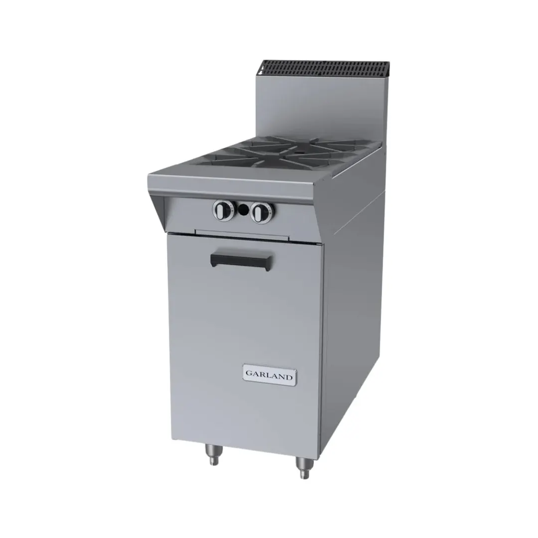 Garland US Range M4S Gas 17" Heavy Duty Range w/ (2) Open Burners, (1) Cabinet Base, 70.000 BTU