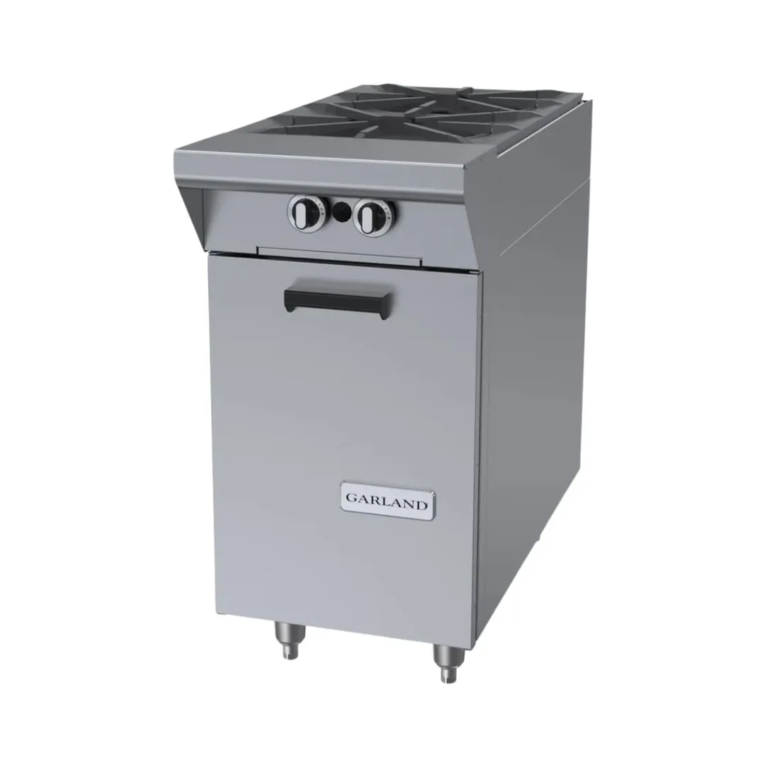 Garland US Range M4S Gas 17" Heavy Duty Range w/ (2) Open Burners, (1) Cabinet Base, 70.000 BTU