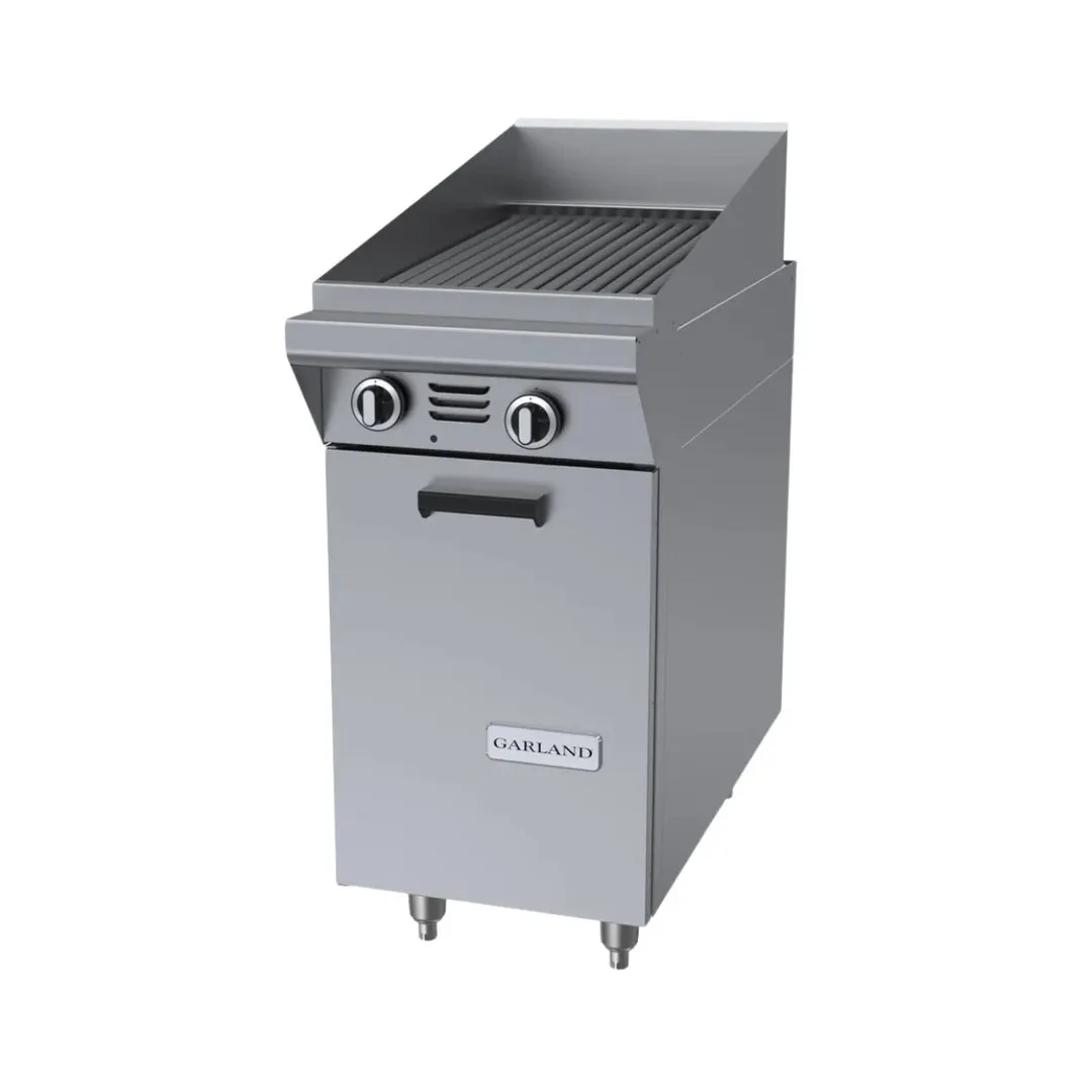 Garland US Range MST17BE Gas 17" Heavy Duty Range w/ 17" Briquette Charbroiler, Electric Spark Ignition, (1) Cabinet Base, 45.000 BTU