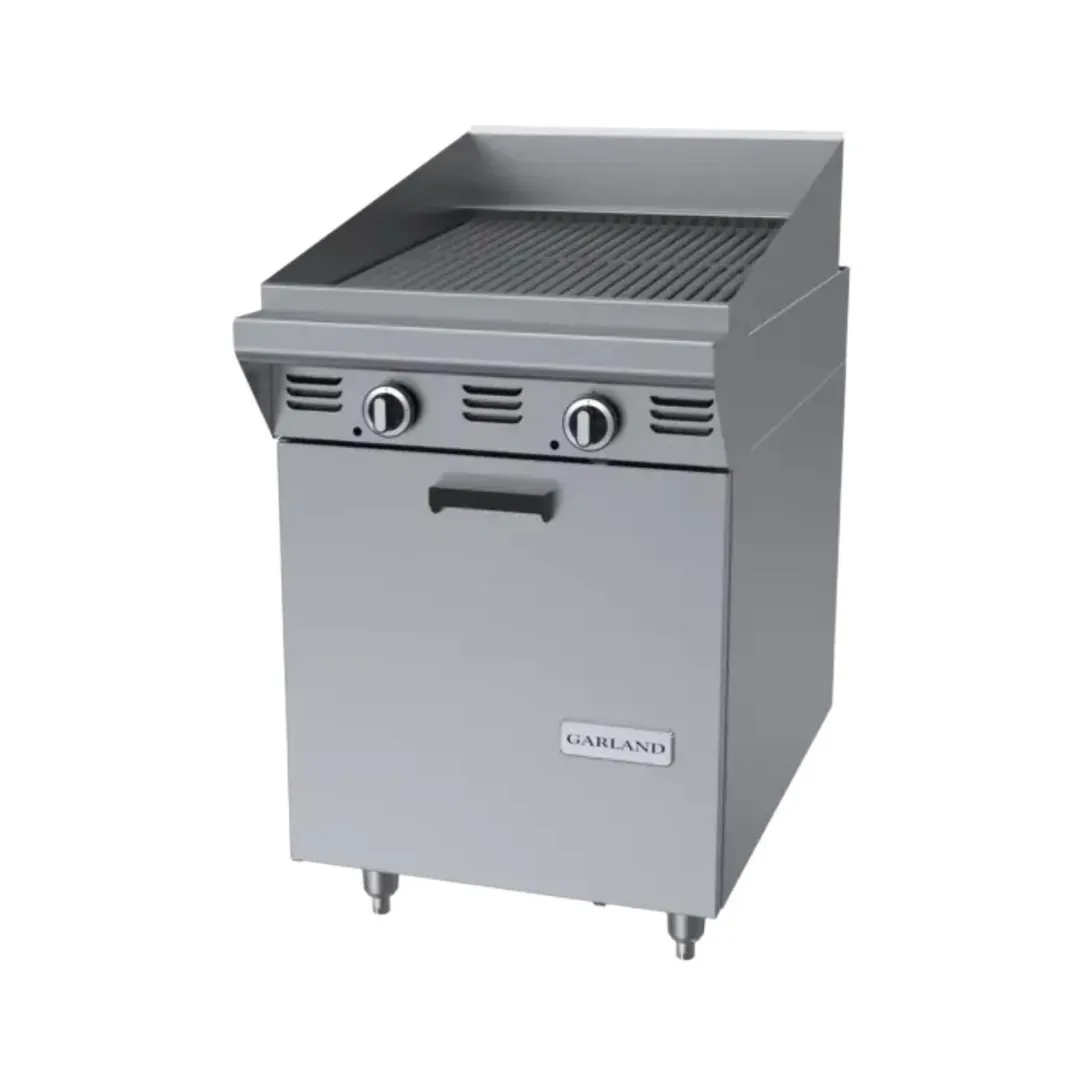 Garland US Range MST24B 24" Gas Heavy Duty Range w/ 24" Full Briquette Charbroiler, (1) Cabinet Base, 60.000 BTU
