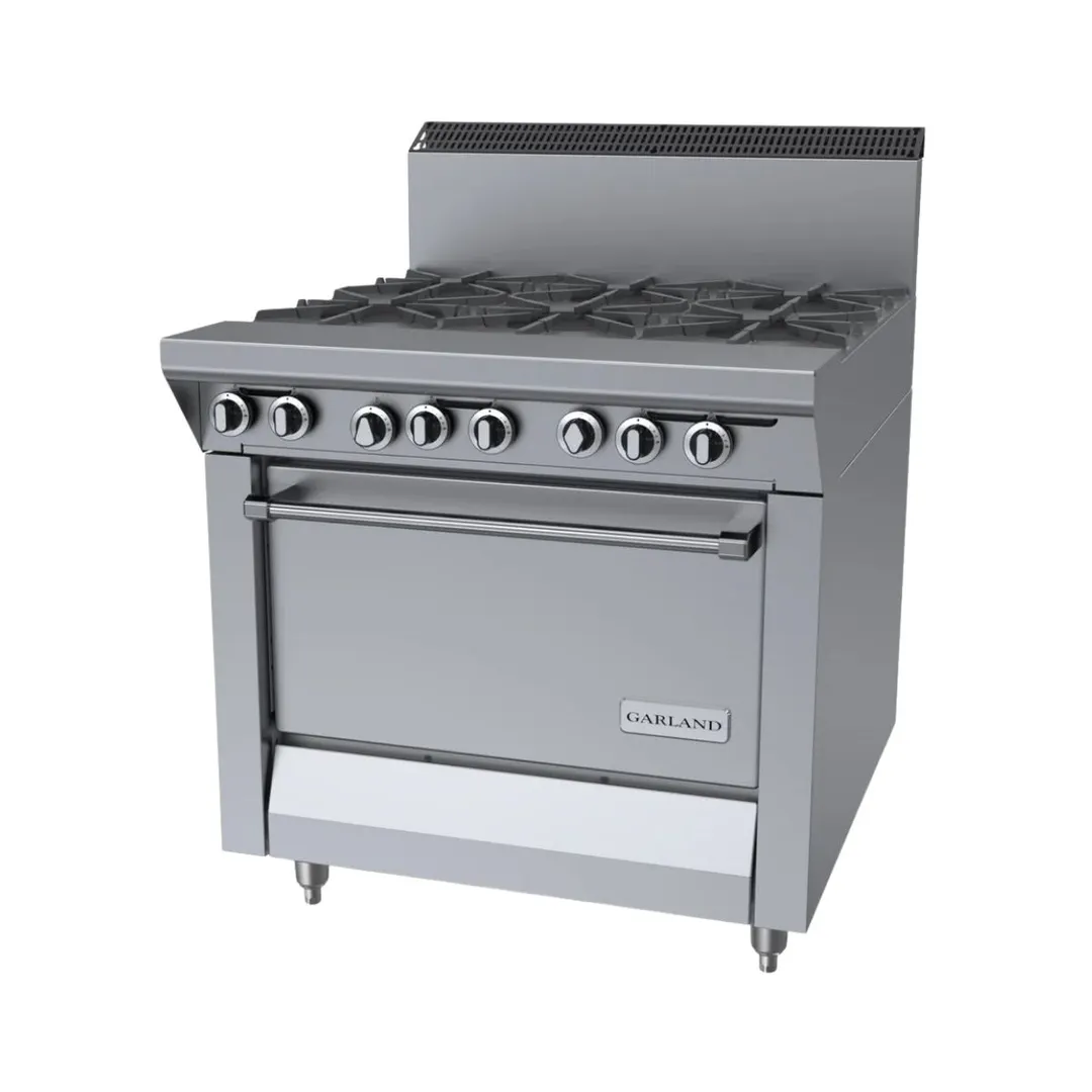 Garland US Range MST43R-E 34" Gas Heavy Duty Range w/ (6) Open Burners, Electric Ignition and Flame Fail, (1) Standard Oven, 184.000 BTU