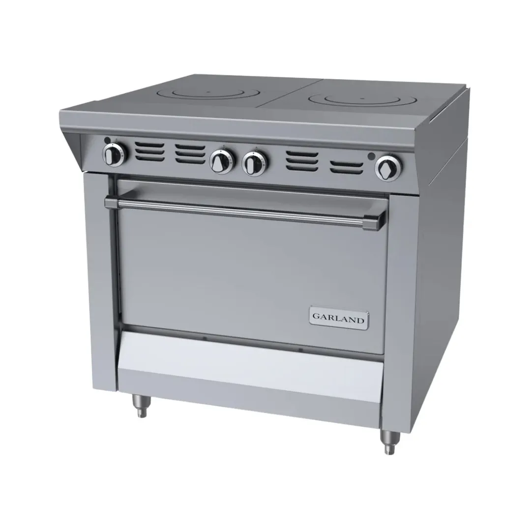 Garland US Range MST45R-E 34" Gas Heavy Duty Range w/ (2) Front Fired Hot Tops, Electric Ignition and Flame Fail, (1) Standard Oven, 120.000 BTU