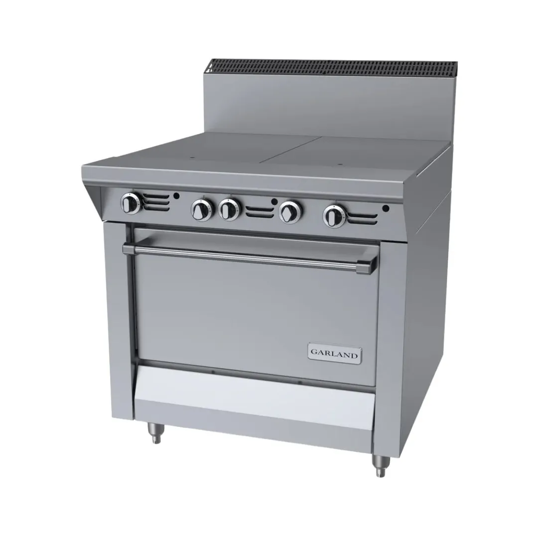 Garland US Range MST46R-E 34" Gas Heavy Duty Range w/ (2) Even Heat Hot Tops, Electric Ignition and Flame Fail, (1) Standard Oven, 130.000 BTU
