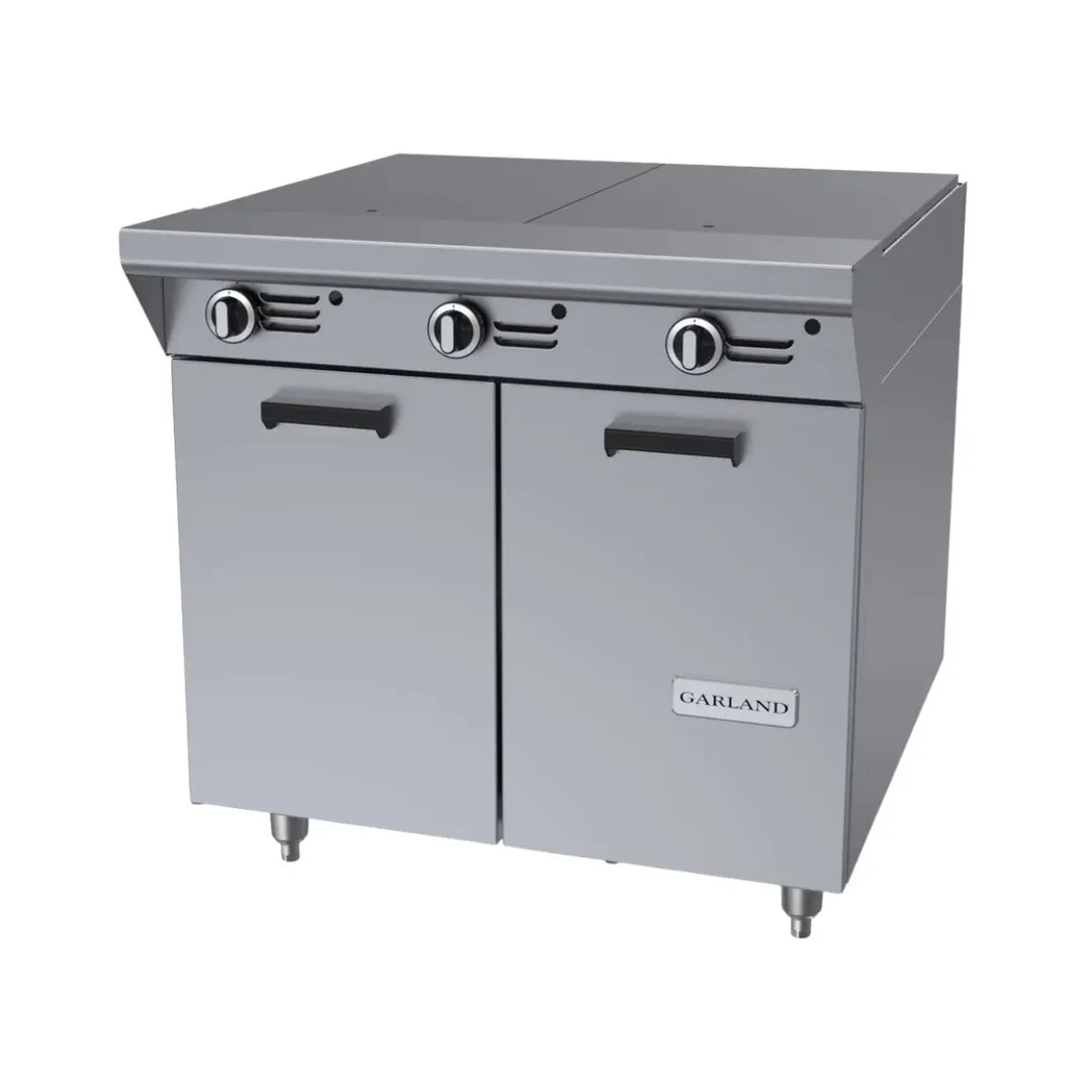 Garland US Range MST46S-E 34" Gas Heavy Duty Range w/ (2) Even Heat Hot Tops, Electric Ignition and Flame Fail, (1) Cabinet Base, 90.000 BTU