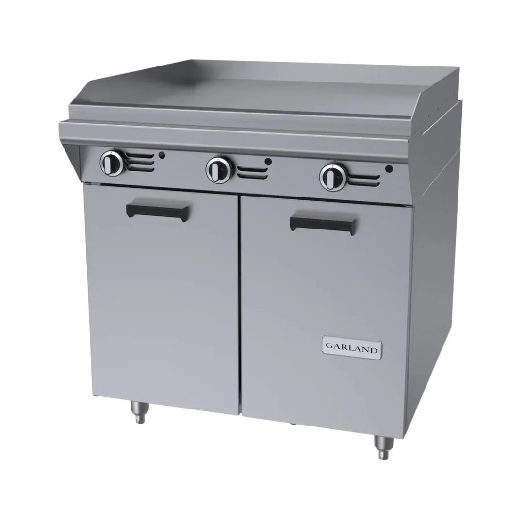 Garland US Range MST47S-E 34" Gas Heavy Duty Range, 34" Full Griddle w/ Manual Controls, Electric Ignition and Flame Fail, (1) Cabinet Base, 90.000 BTU 