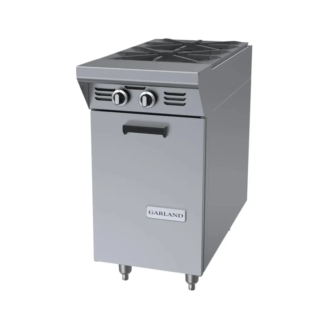 Garland US Range MST4S-E Gas 17" Heavy Duty Range w/ (2) Open Burners, Electric Spark Ignition, (1) Cabinet Base, 70.000 BTU
