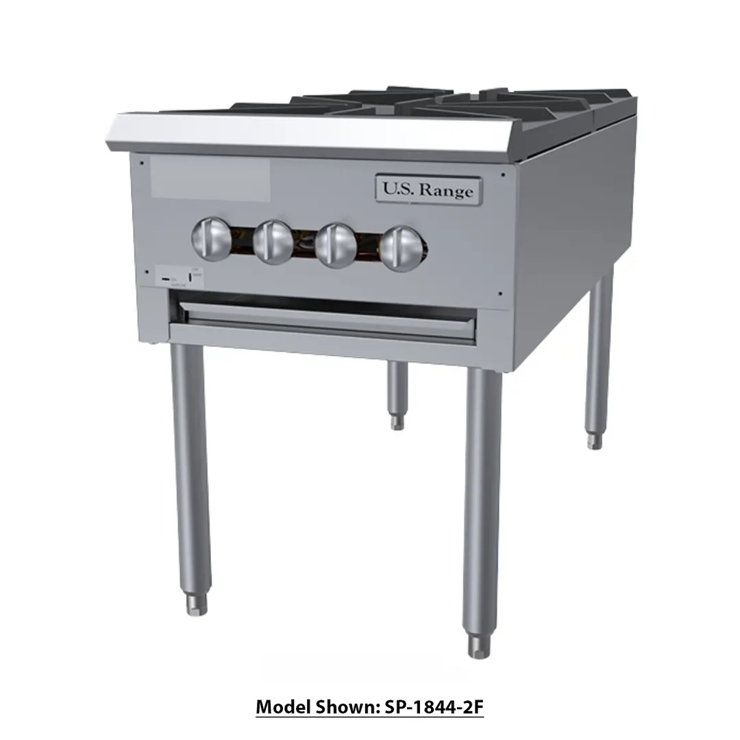 Garland US Range SP-1844-2 18" Gas Stock Pot Range w/ (2) Three Ring Burners, Manual Controls, 90.000 BTU