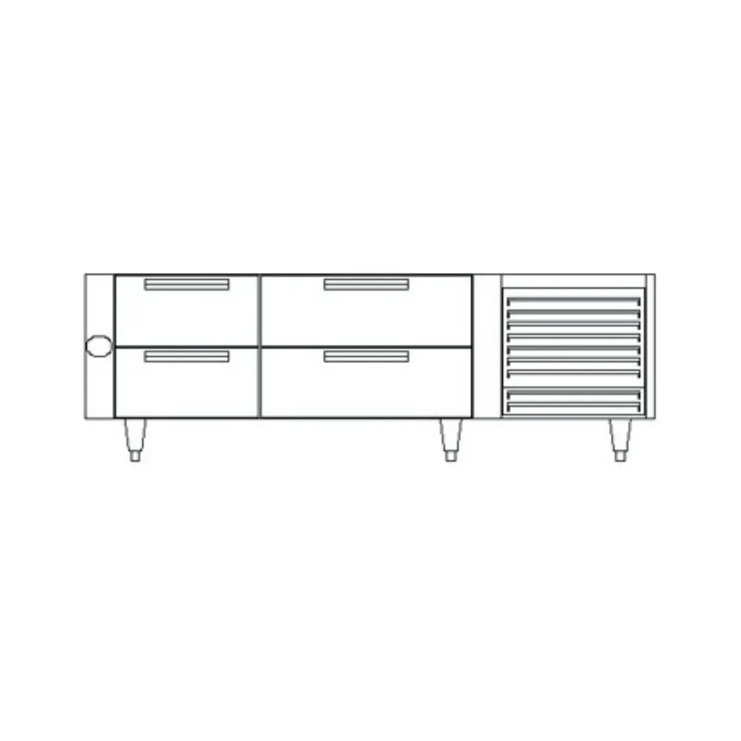 Garland US Range UN17C102 102" 6 Drawers Polar Cuisine Refrigerated Chef Base, Self-Contained