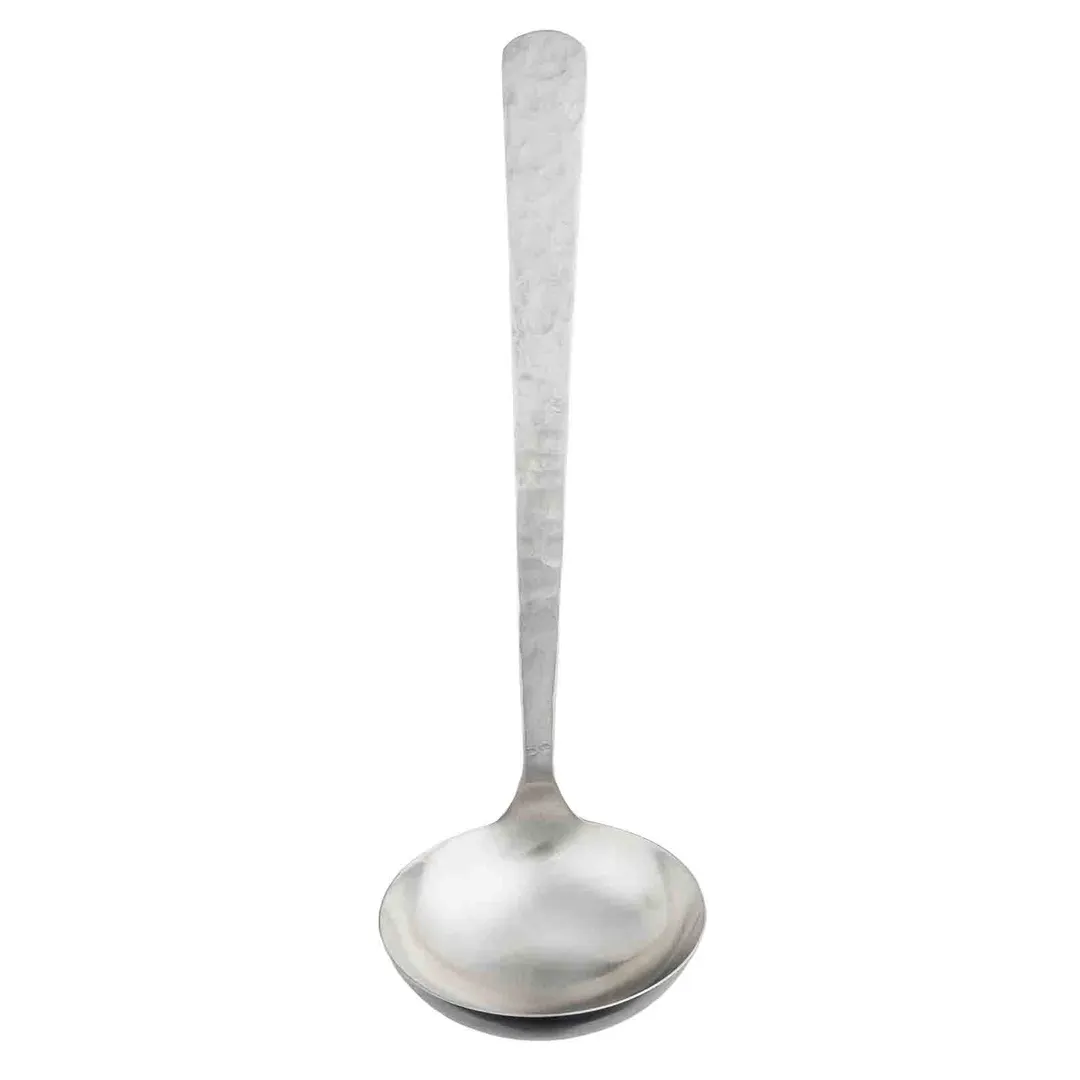 TableCraft Products 12981 Solaire Ladle, 4 Oz 3.75" Dia x 12" Hammered Finish, 18/0 Stainless Steel