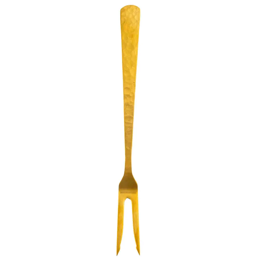 TableCraft Products 12990 Two‑Tine Serving Fork, 12.5" Length, Stainless Steel, PVD Gold Finish