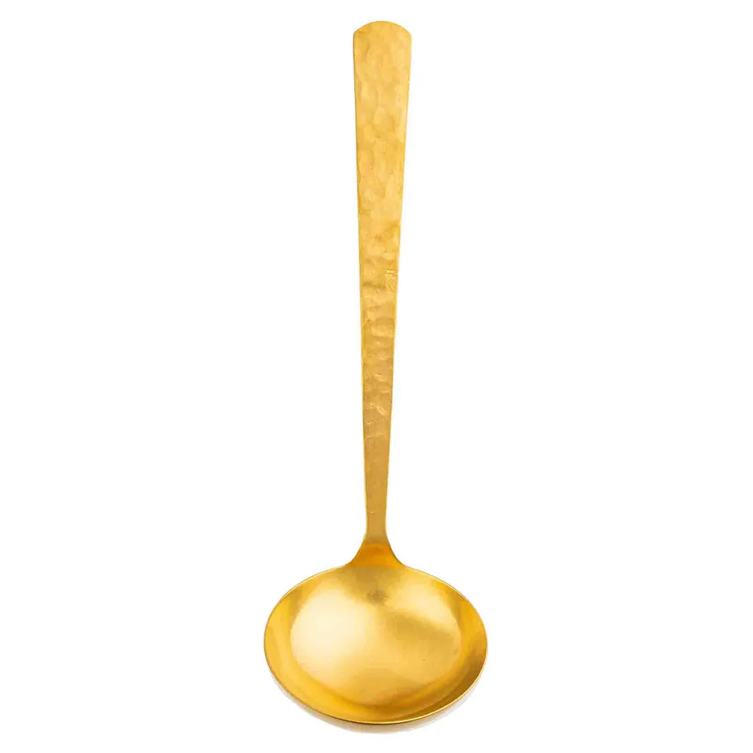 TableCraft Products 12991 Ladle, 4 oz, 3.75" Dia x 12" Length, Gold PVD Stainless Steel