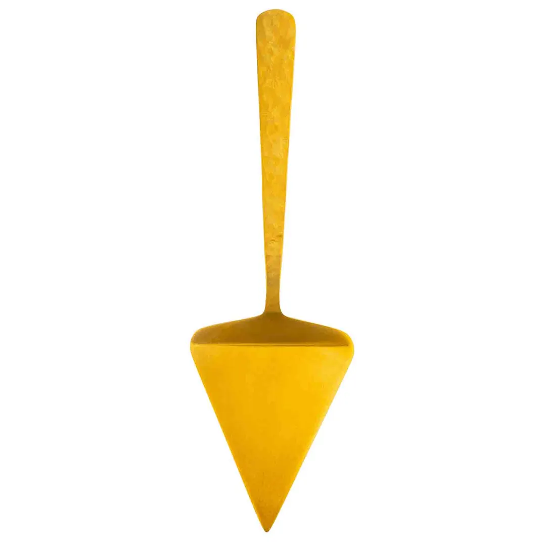 TableCraft Products 12992 - Solaire Cake & Pie Server, 13", 4.25" x 1.25" Gold PVD Steel
