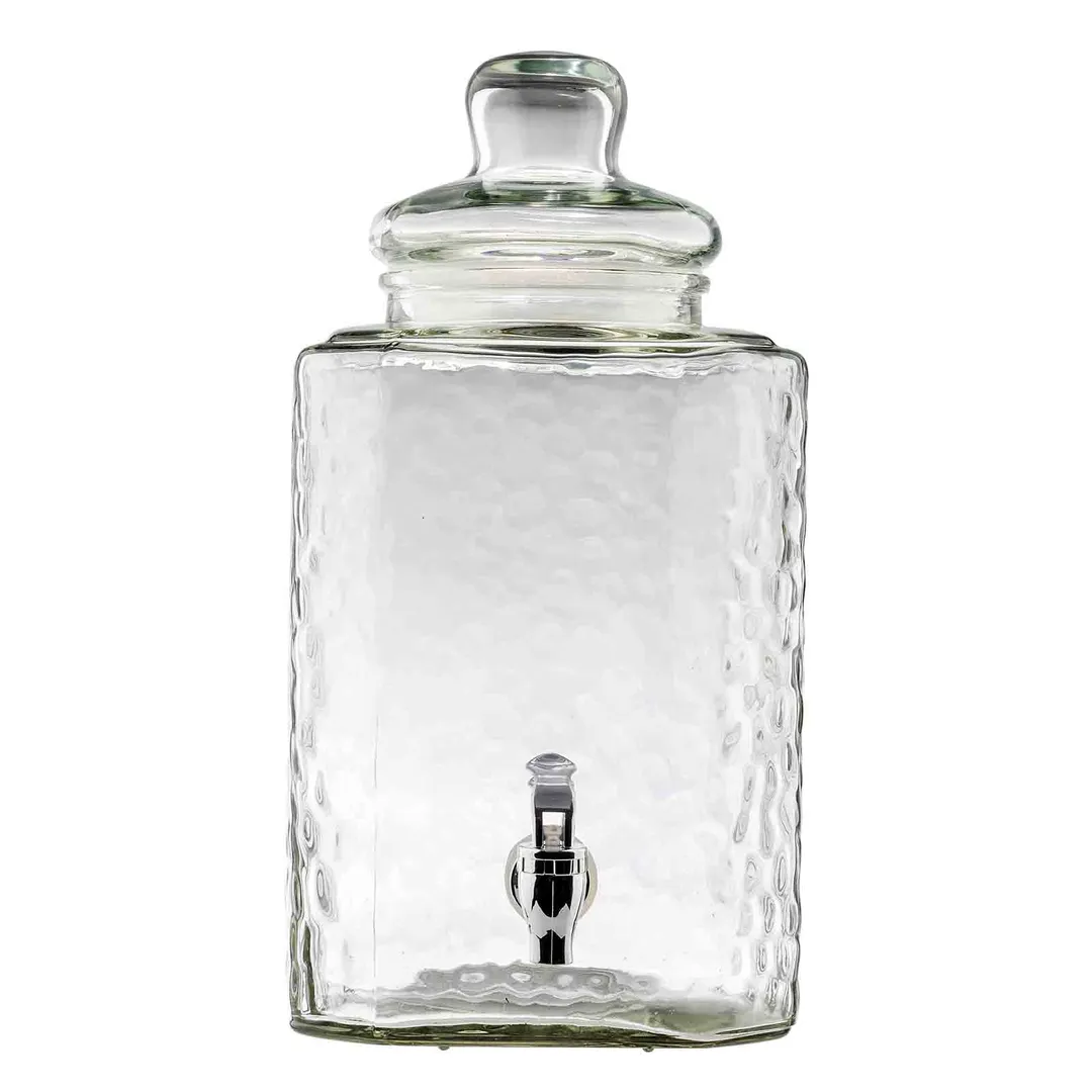 TableCraft Products 13000 - 2.5‑Gal Beverage Dispenser, 8" x 10" x 16", Clear Lime Glass
