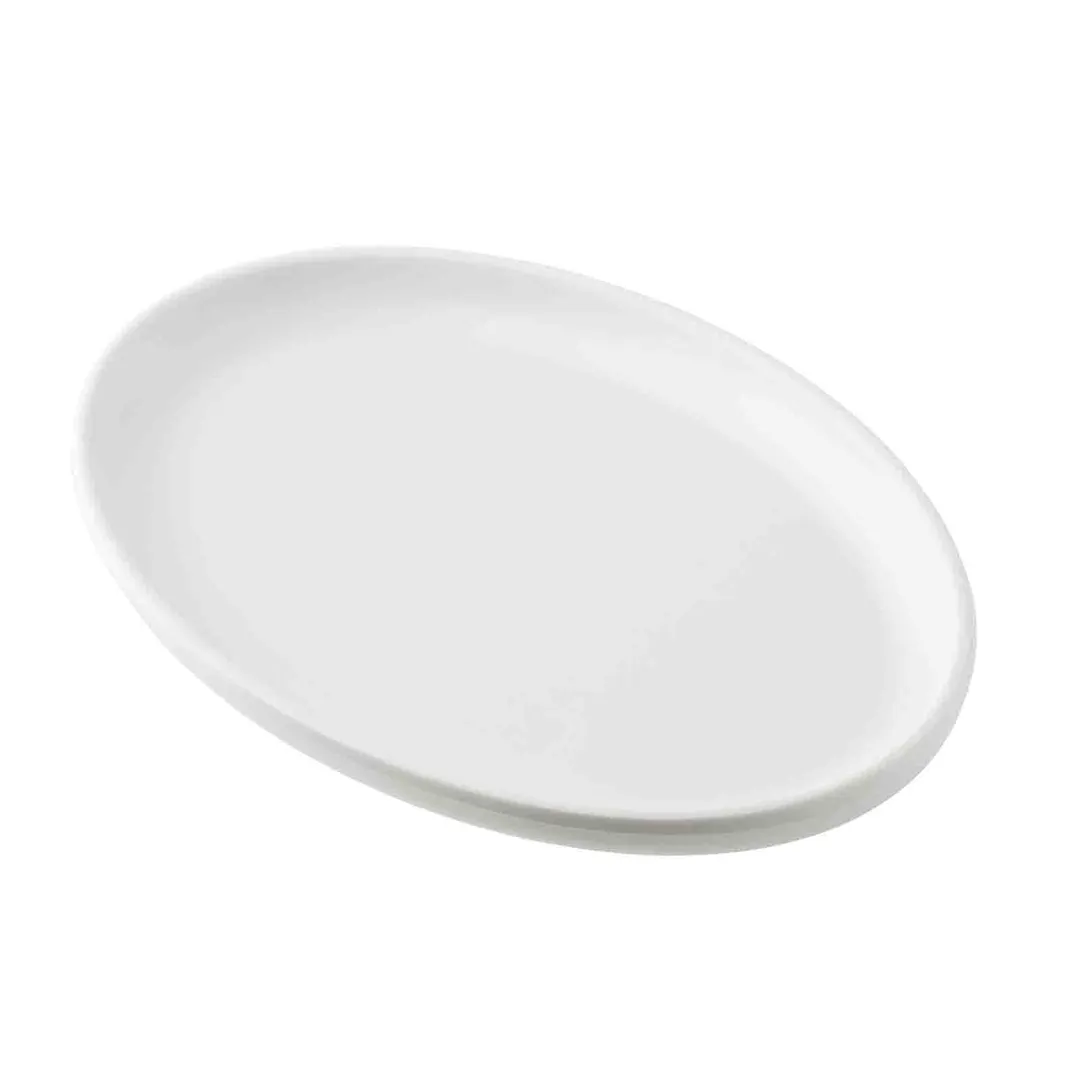 TableCraft Products 13116 - Terra Collection Serving Plate, 9" x 6" x 0.875", Oval Melamine White