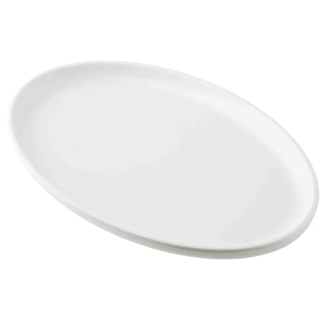TableCraft Products 13117 - Terra Collection Serving Plate, 11" x 7" x 0.875", Oval Melamine White