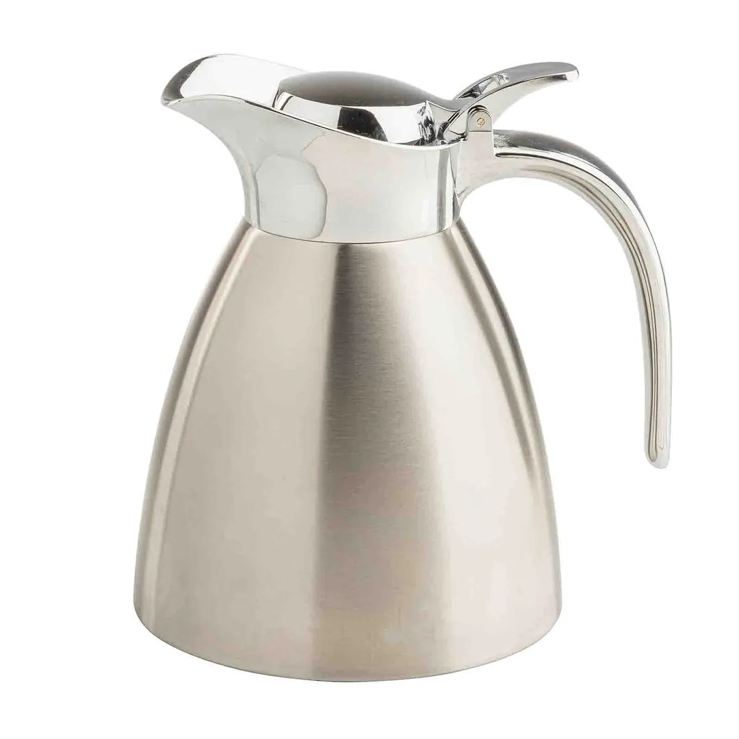 TableCraft Products 13137 Coffee Carafe & Creamer, 18 Oz, 6.5" x 5.1" x 6.5" Brushed Stainless Steel