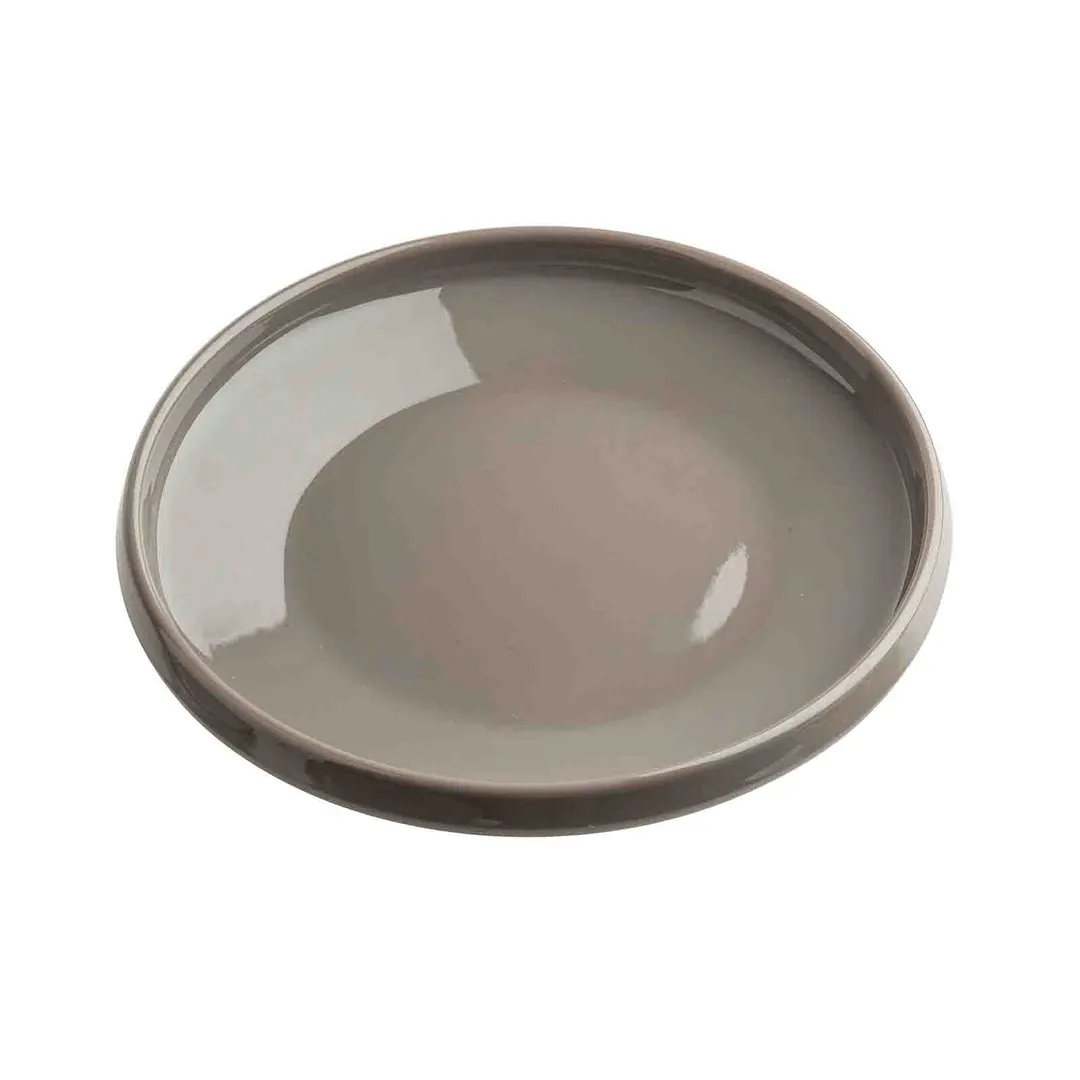 TableCraft Products 13264 - Flynn Collection Serving Plate, 6" x 0.75", Round Melamine, Mocha Glossy