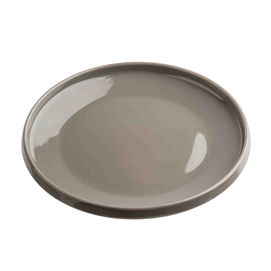 TableCraft Products 13265 Flynn Serving Plate, 7.5" Diameter x 0.75" Thick, Melamine, Mocha Finish