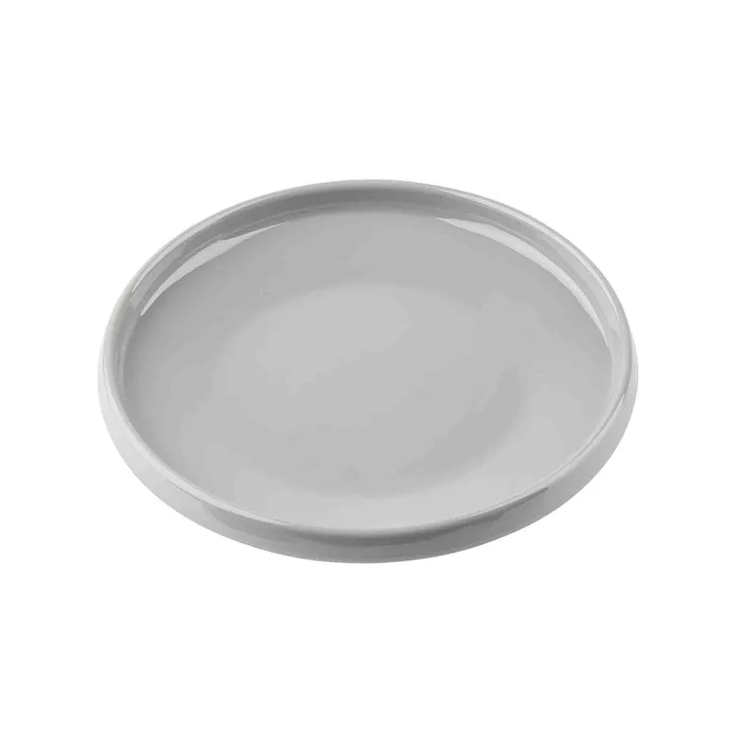 TableCraft Products 13276 - Flynn Collection Serving Plate, 6" x 0.75" Round Melamine Dove Glossy
