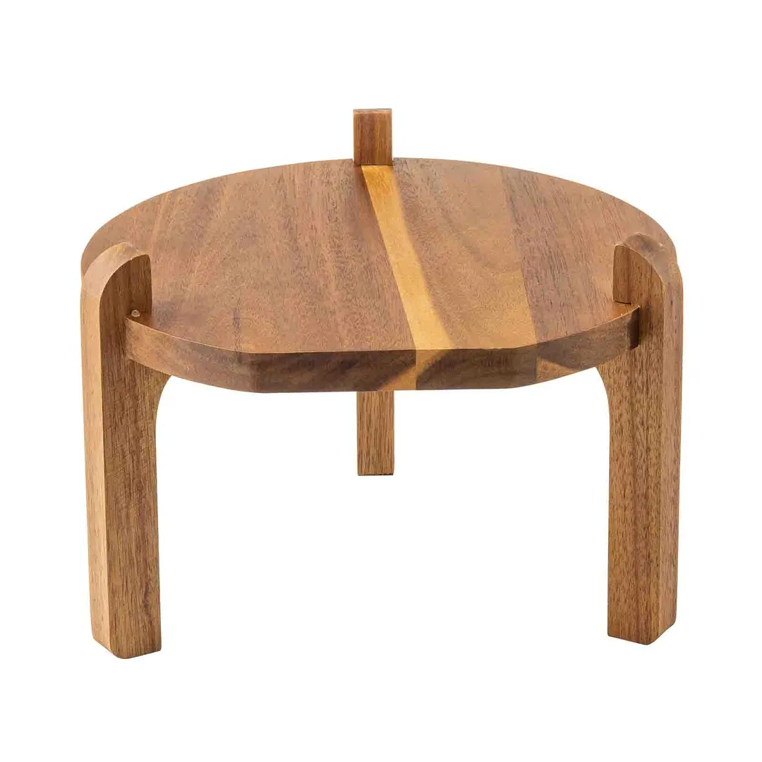 TableCraft Products 13381 Stand, 11.25" x 11.25" x 8" Acacia Wood Brown, Fits 12999 & 13000