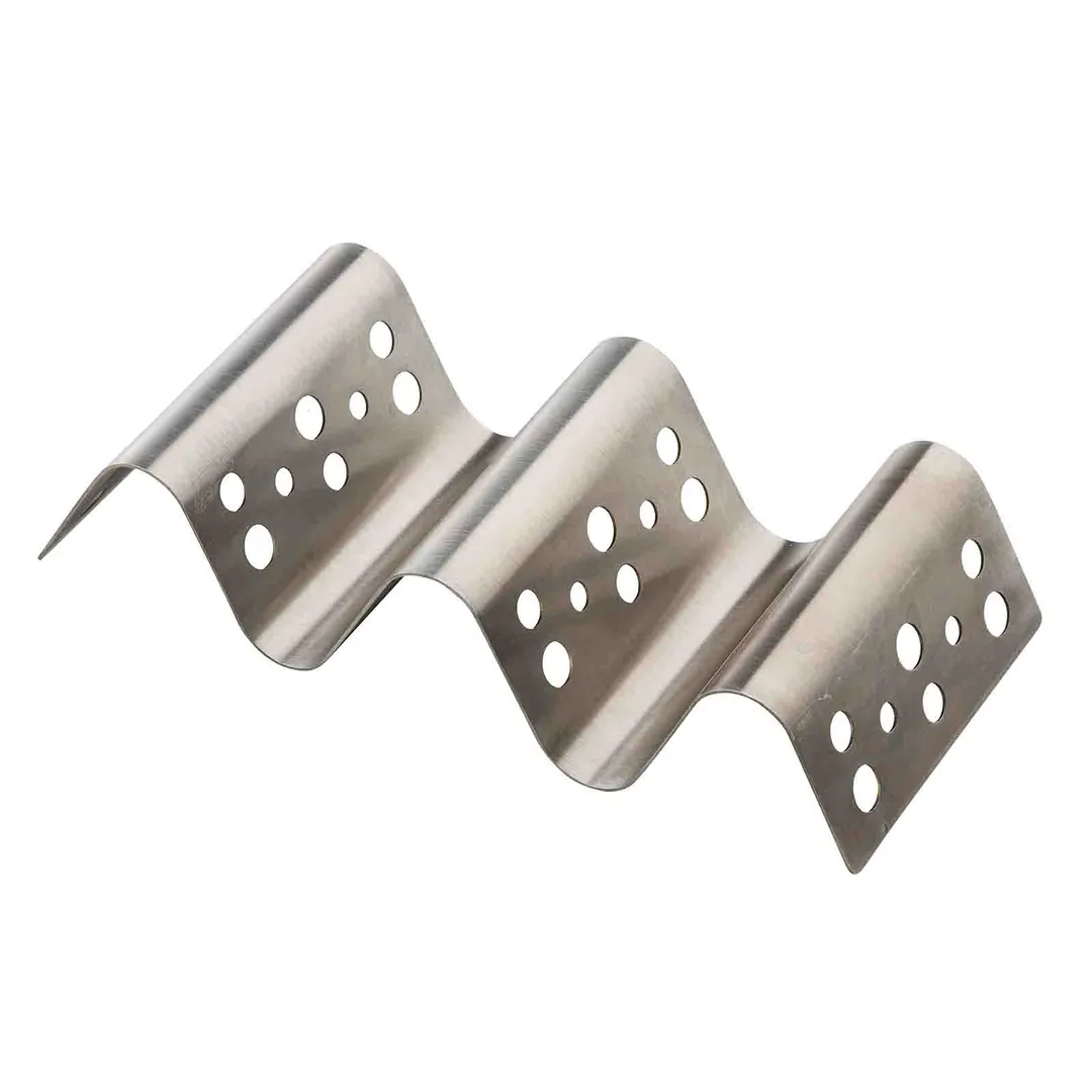 TableCraft Products 13386 - Taco Taxi Holder, 8.75" x 4" x 1.75", Holds 2-3 Tacos, Stainless Steel