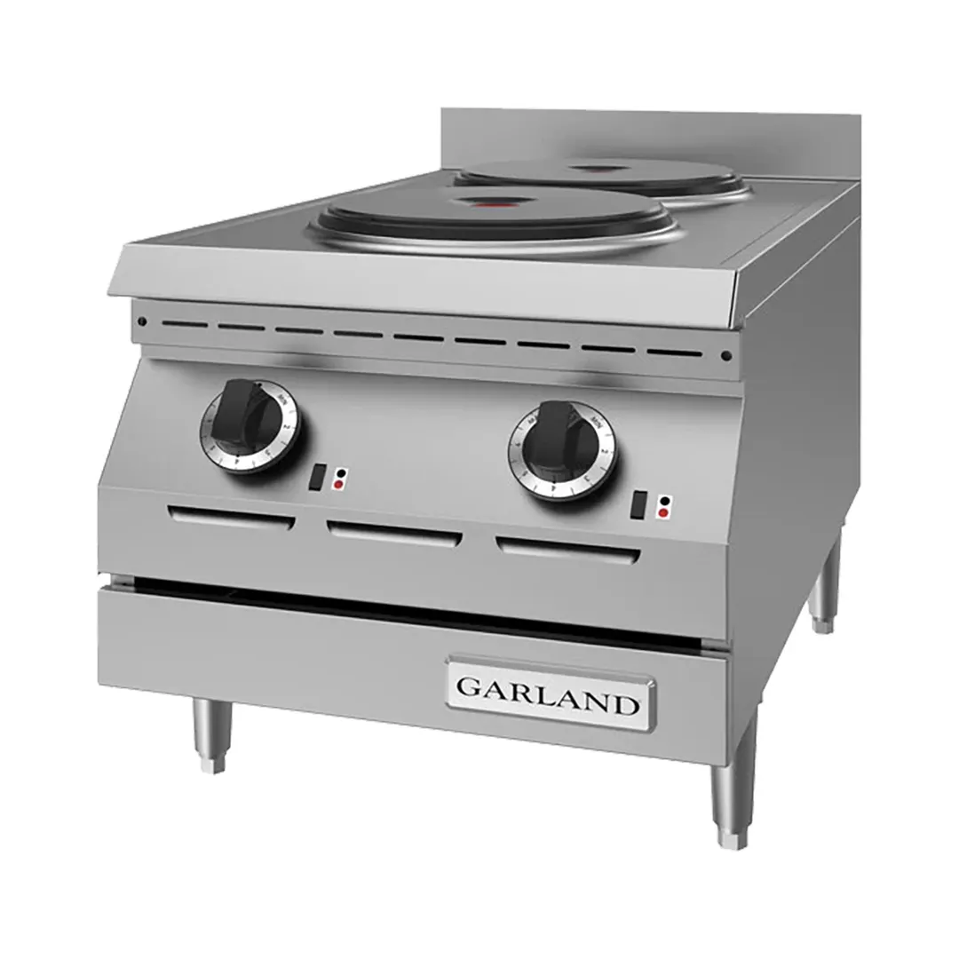 Garland US Range ED-15HSE 15" Designer Series Electric Countertop Hotplate w/ (2) Solid Burners, Manual Controls, 5.2 kW
