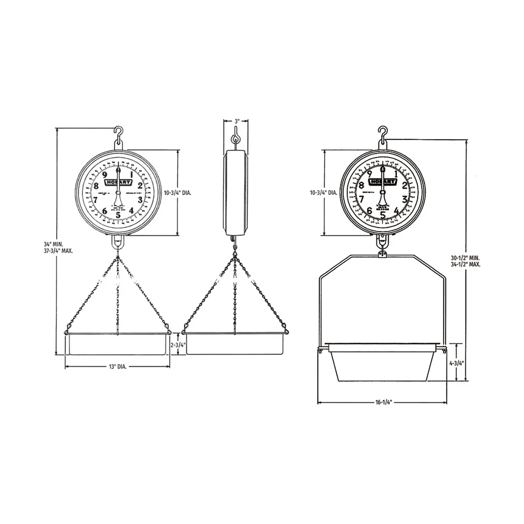 Hobart PR309-3 Hanging Dial Scale with 30 lb. x 1 oz. Capacity