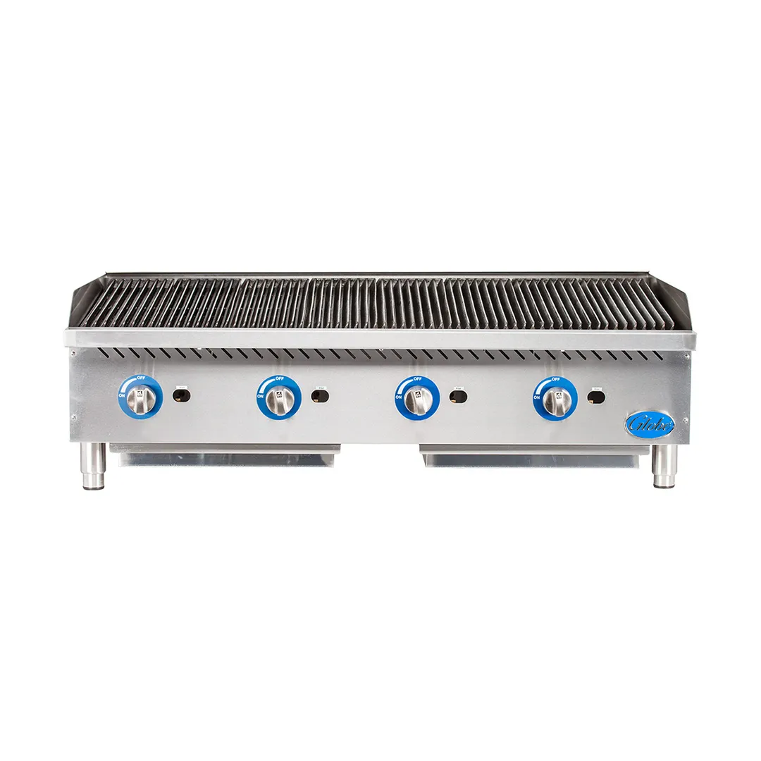 Globe GCB48G-CR 48" Countertop Gas Charbroiler w/ Cast Iron Radiant, (4) Burners, 160.000 BTU