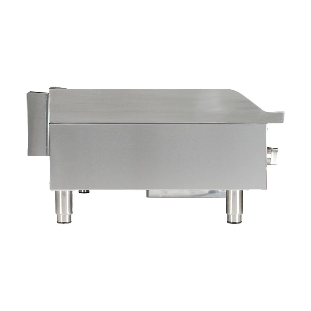 Globe GG36TG 36" Countertop Gas Griddle, Thermostatic Controls, 1" Steel Plate, 90.000 BTU