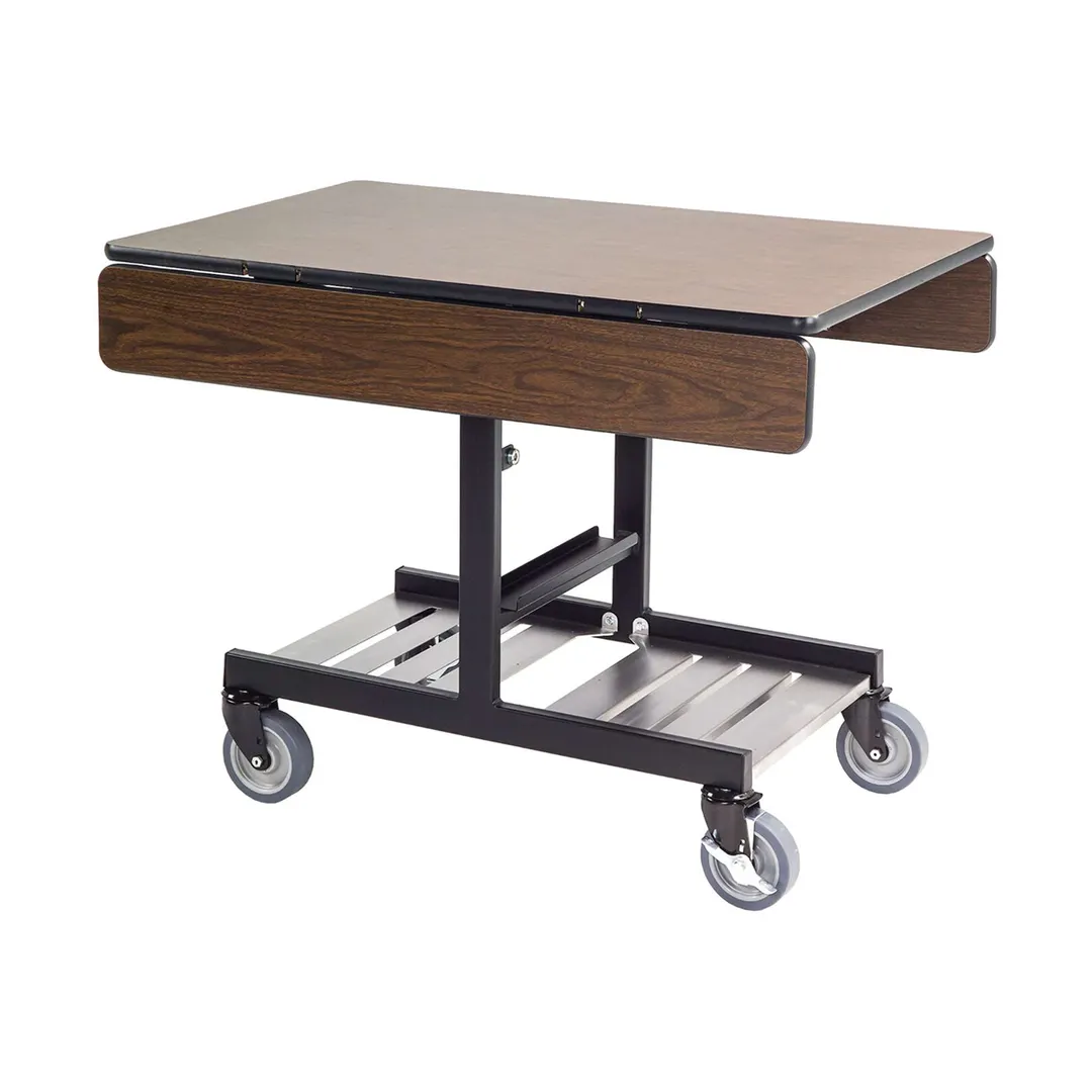 Lakeside 74410 Room Service Table, Rectangle, Tri-Fold, 40"W x 36"D x 31"H, Black Frame
