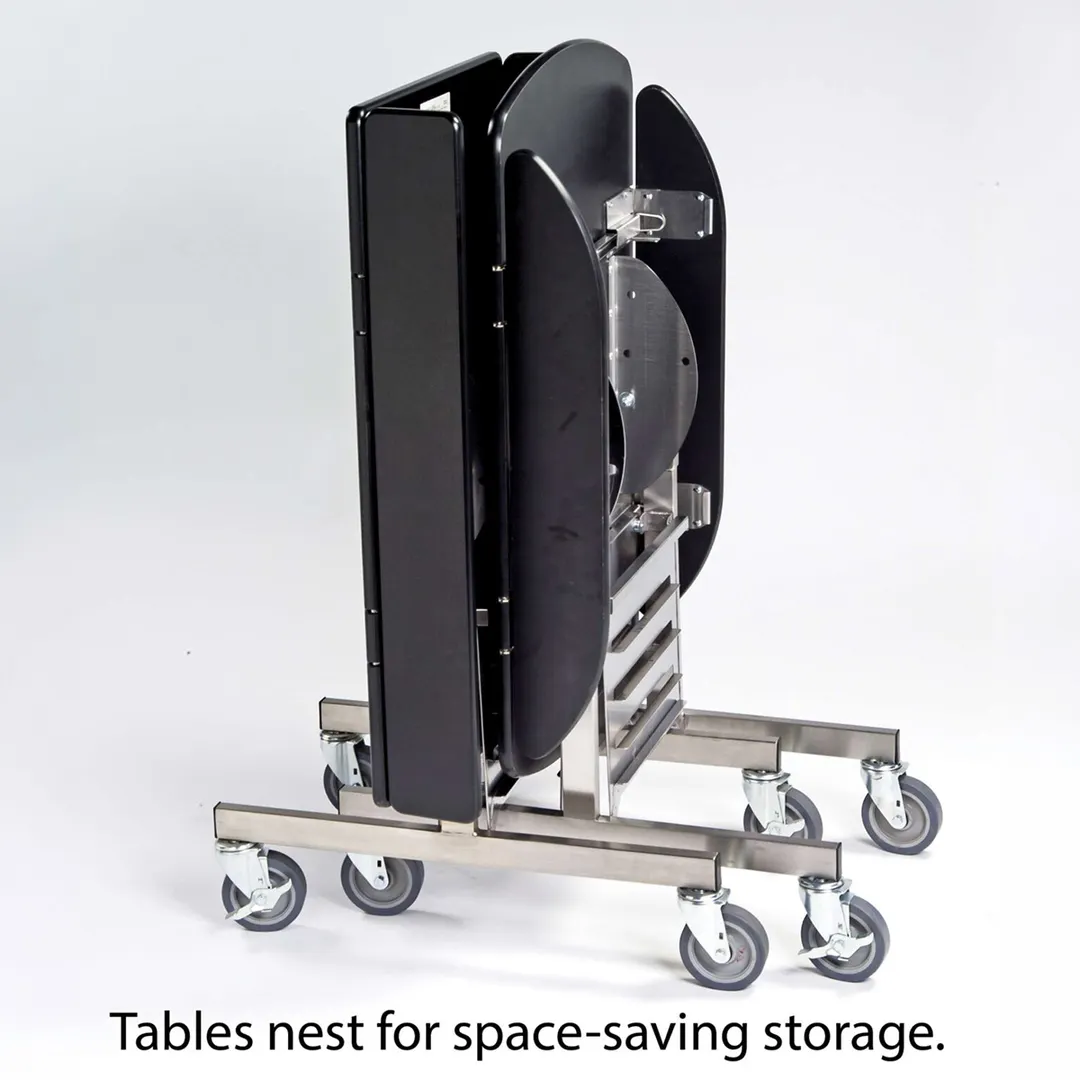 Lakeside 74410 Room Service Table, Rectangle, Tri-Fold, 40"W x 36"D x 31"H, Black Frame