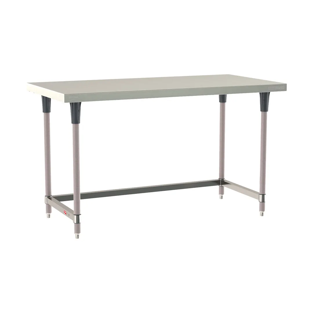 Metro TWM2448SU-304-K 48" Open Base Work Table with Side & Rear Crossrails, 16 Gauge Flat Top