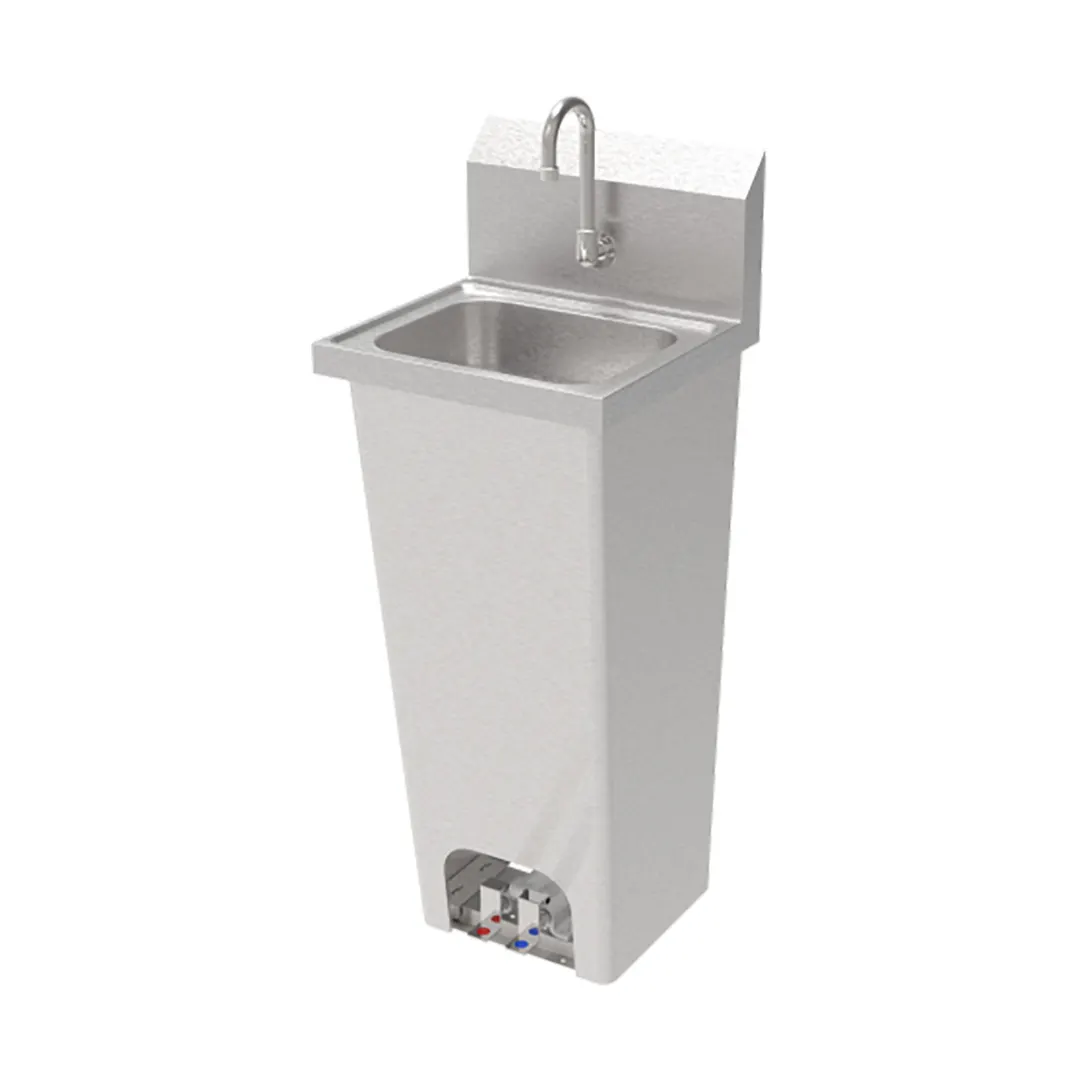 GSW USA HS-1615F 15" S.Steel Wall Mount Hand Sink, Foot Operated / 12-1/2"W x 9-3/4"D