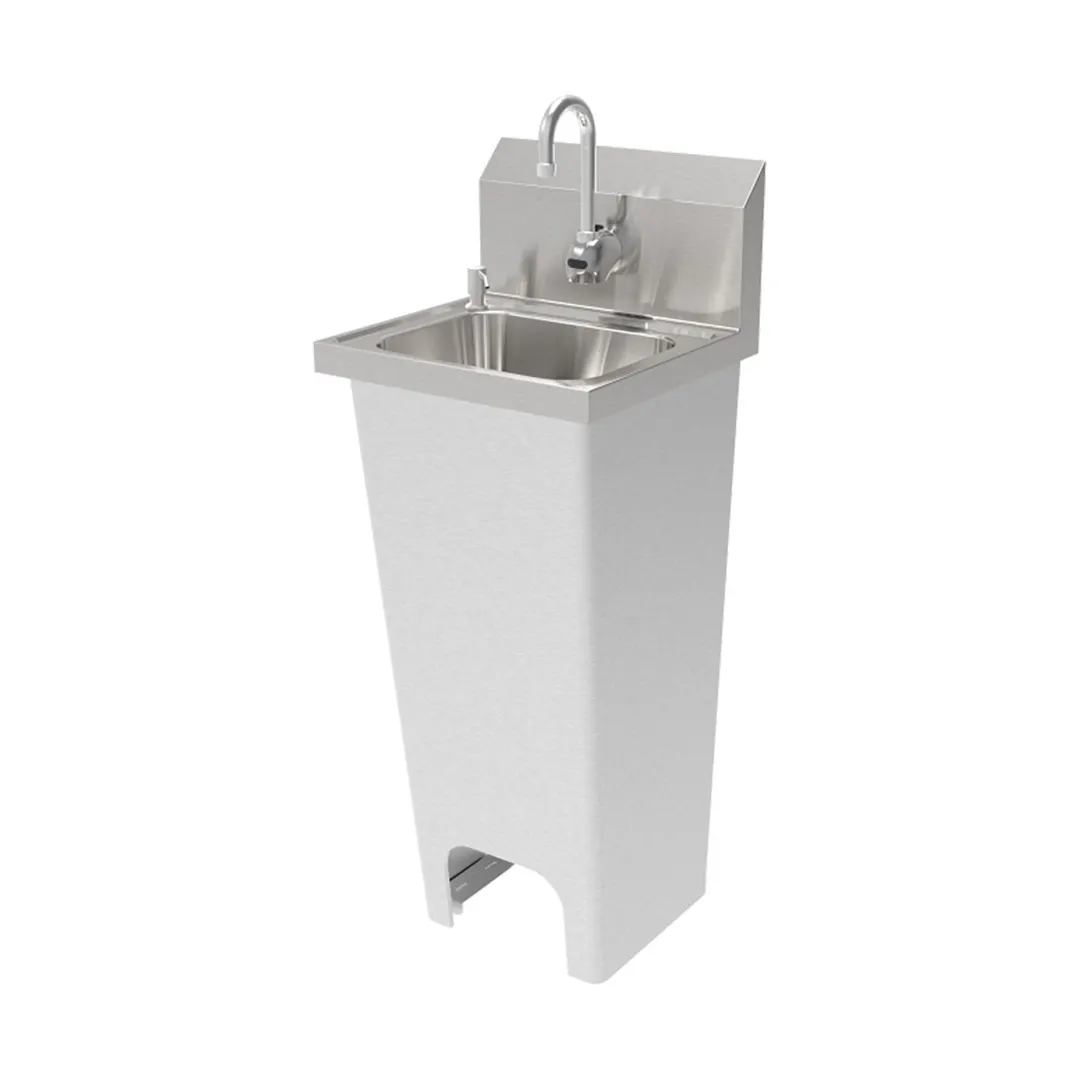 GSW USA HS-1615F 15" S.Steel Wall Mount Hand Sink, Foot Operated / 12-1/2"W x 9-3/4"D