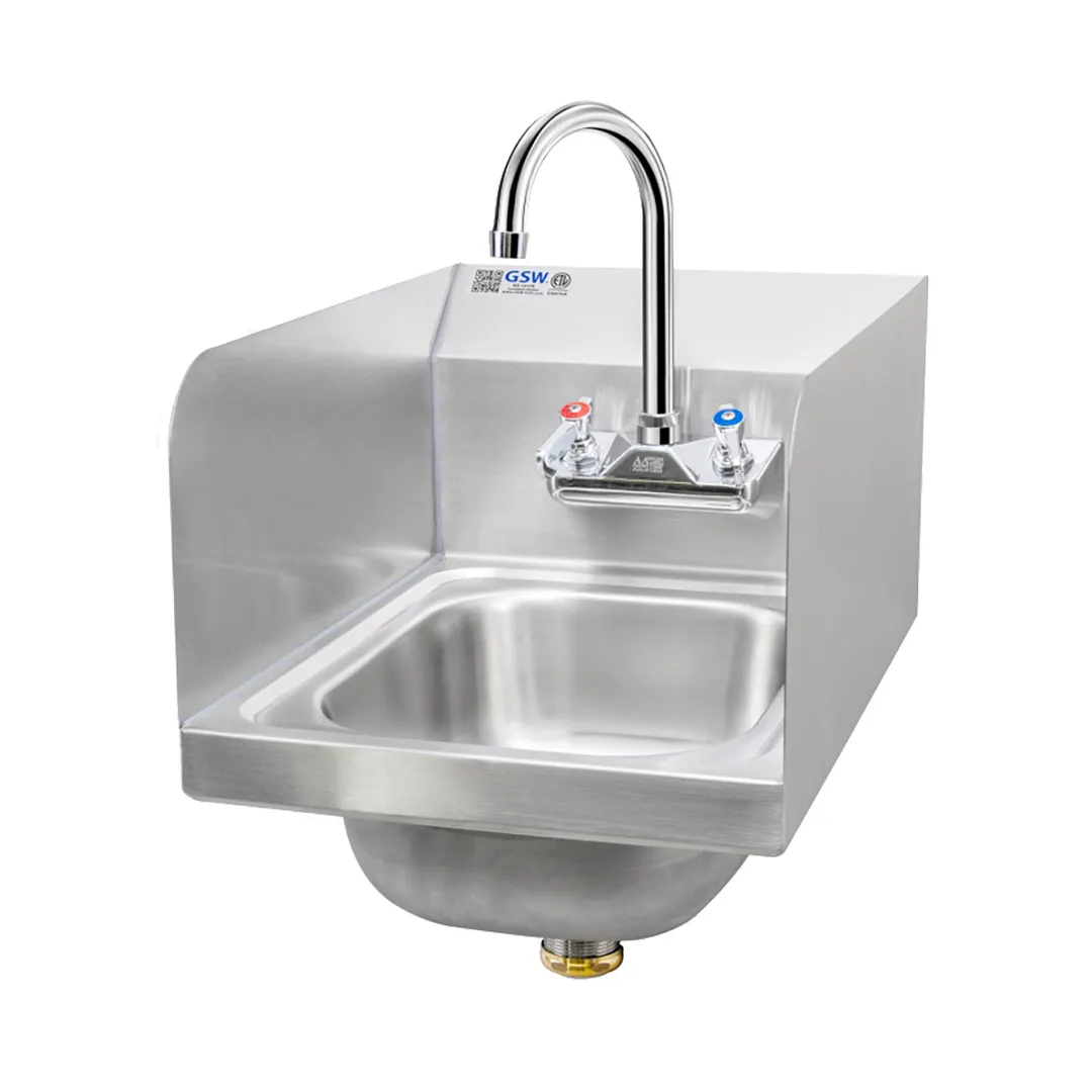 GSW USA HS-2017S 20" S.Steel 1 Compartment Hand Sink, 20-1/2"W x 17-1/2"D x 14-3/4"H