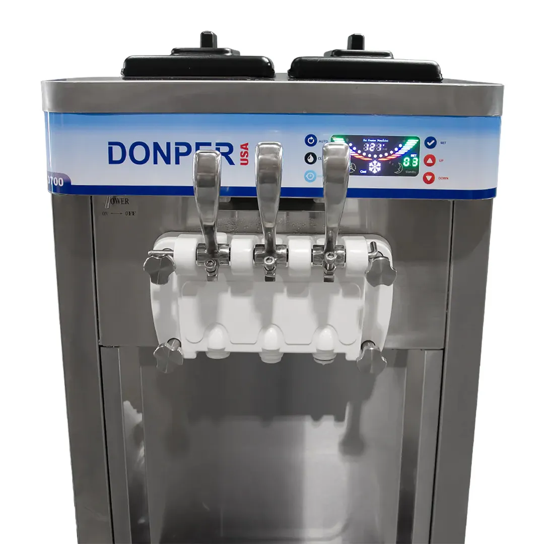 Donper USA D700 Floor Model Two Flavor Soft Serve Machine, (2) 9.5 qt.