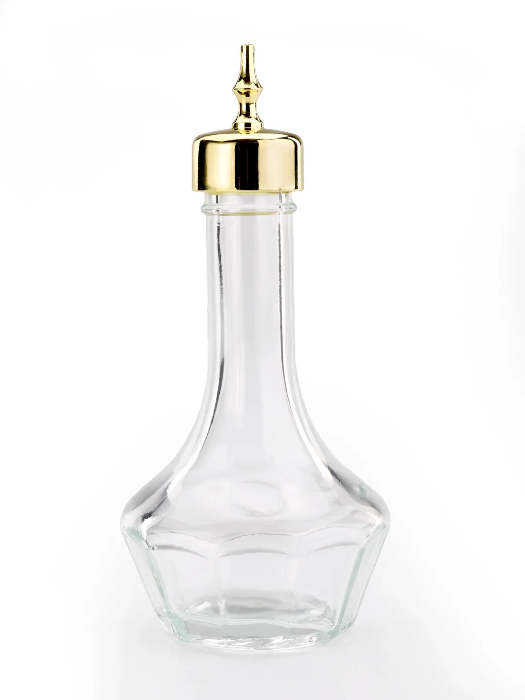 Mercer M37134GD Threaded Bitters Bottle, 1.7 Oz (50 ml) 2"¼ Dia x 4"⅞ H, Gold Dasher, Clear Glass