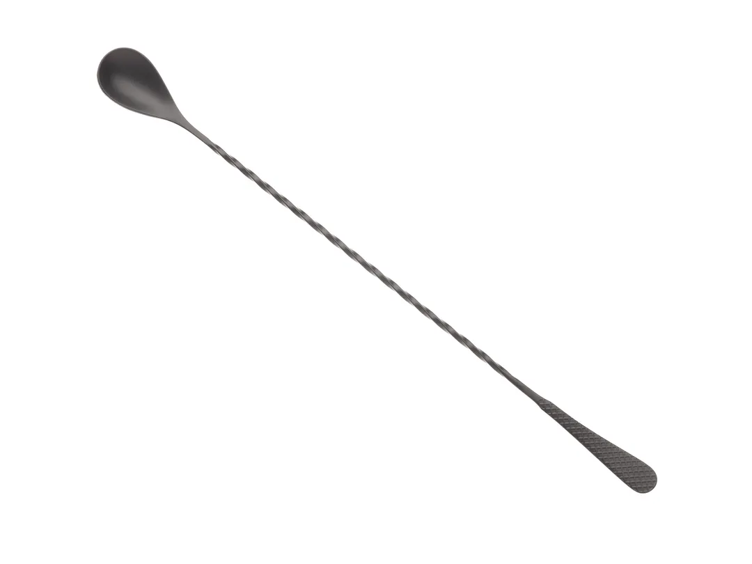 Mercer M37204MBK Barfly Black Out Bar Spoon, 13‑3/16" (33.5 cm) Length, 18/8 Steel, Black Finish