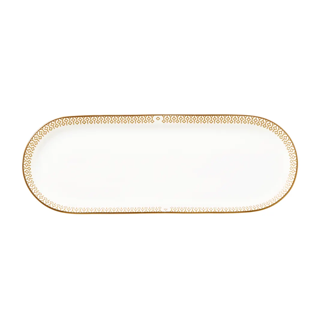 Steelite 82115AND0607 - Oblong Bone China Tray, Diamond, 10" x 3.25" x 0.875", - 1 Dozen