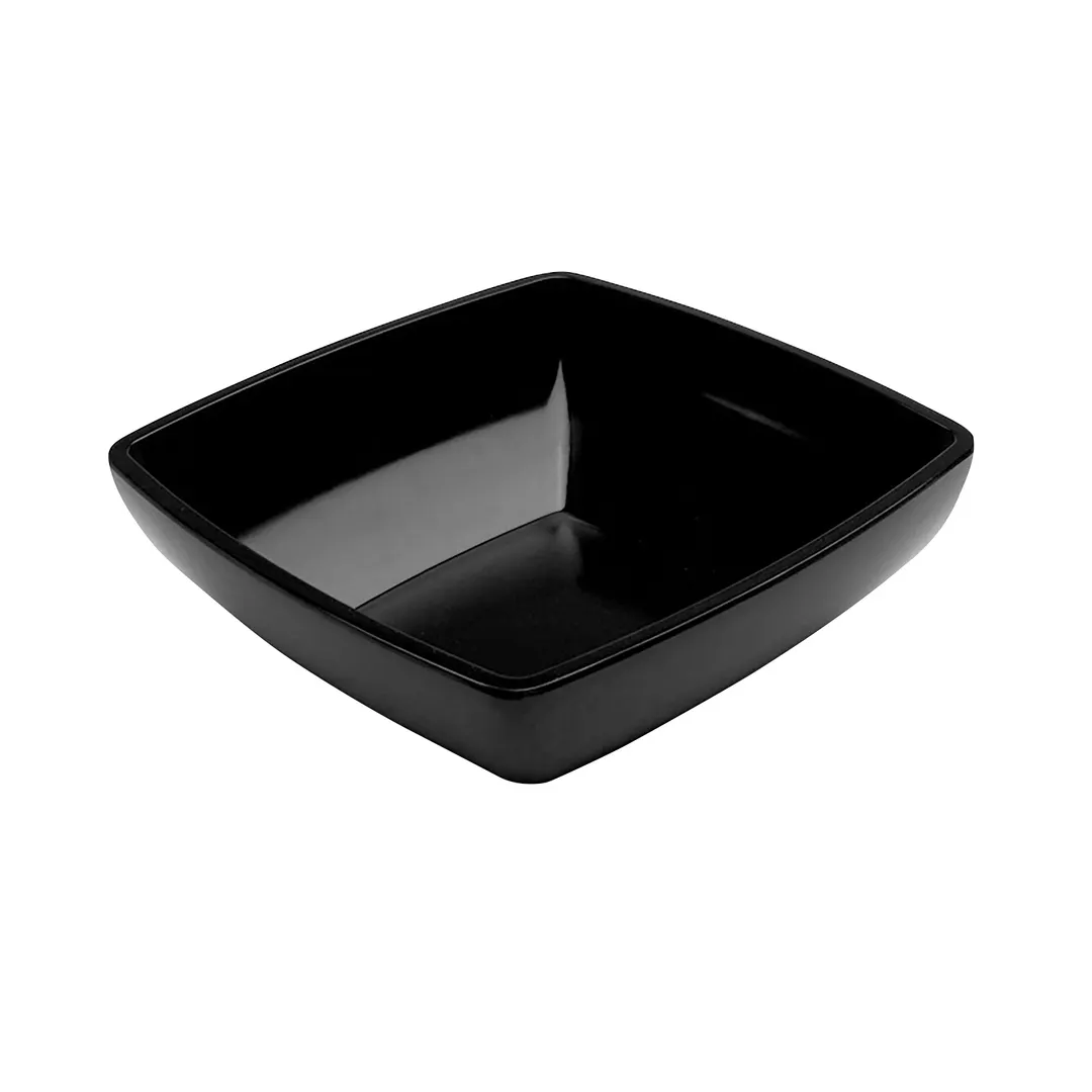 Steelite DFBSQ10ME010 - Square Melamine Bowl 3.25 Qt (10" x 10" x 3.25"), Design Edges - 5/Case