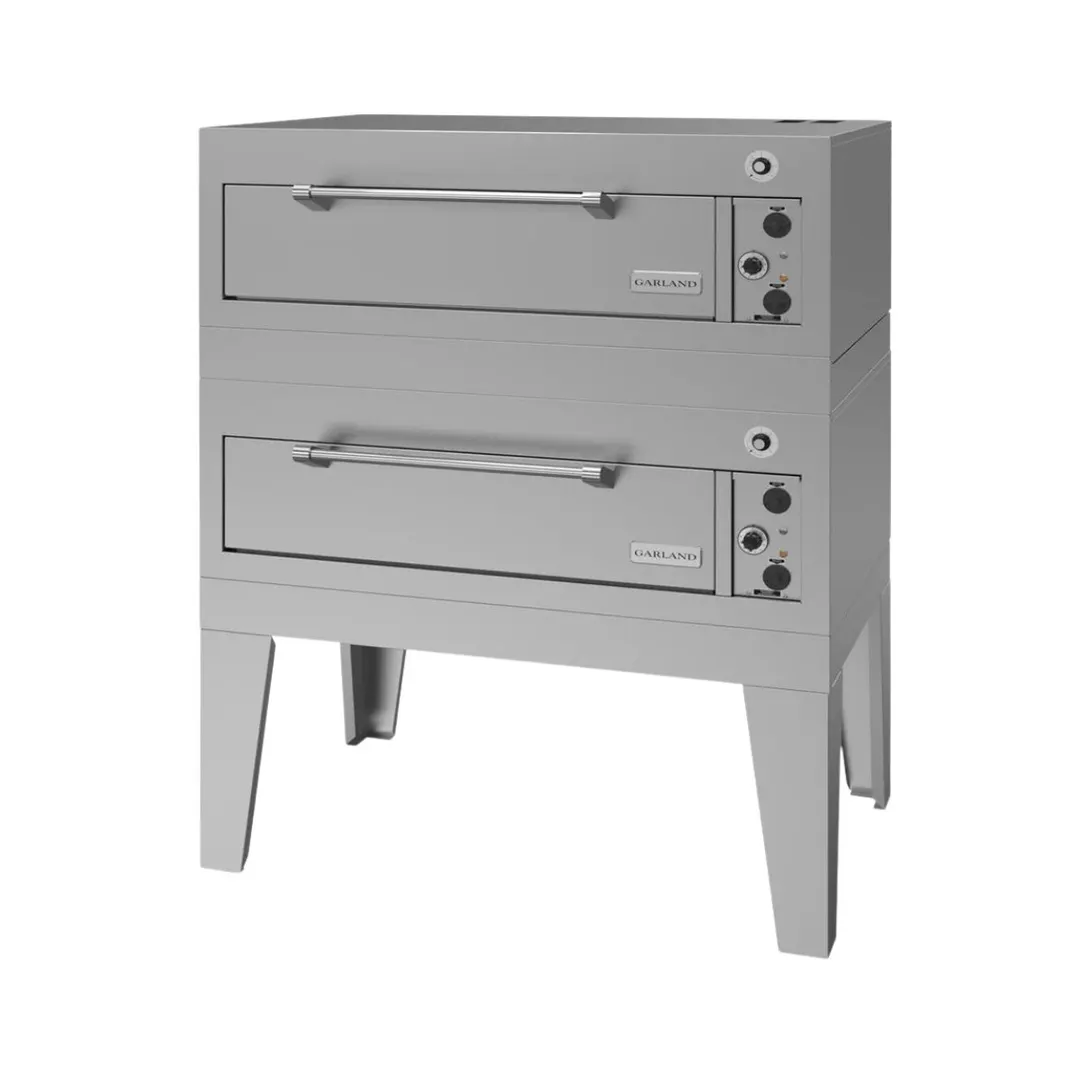 Garland US Range E2011 55" Double Deck Electric Bake Oven with 8" Interior Height, 23" Legs, 12.4 kW 