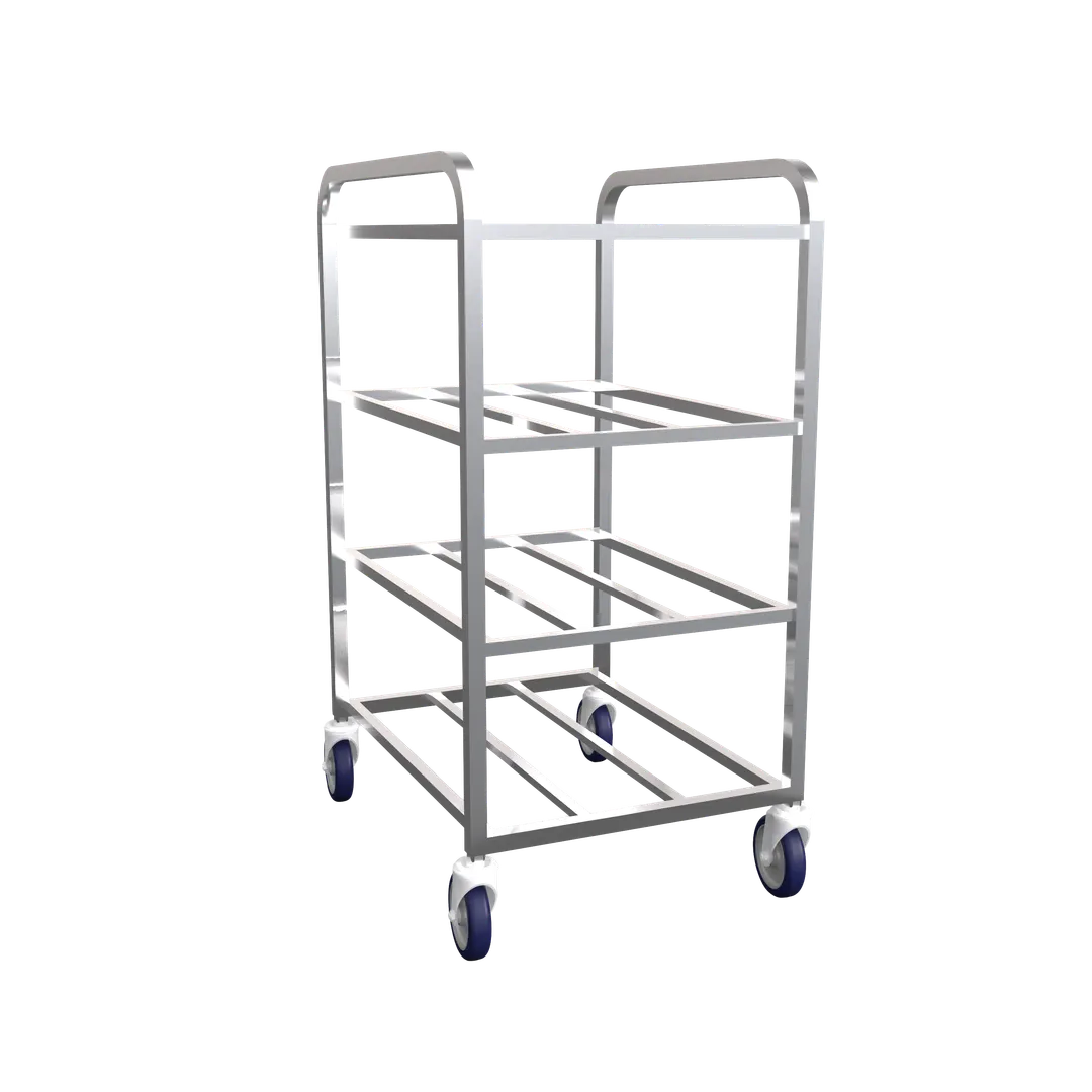 Winholt UNAL-4 Aluminum Universal Cart w/ (4) Shelves on 10" Centers, 800 lb. Capacity